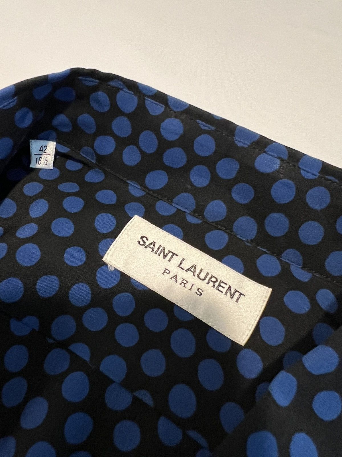 Saint Laurent Paris Saint Laurent silk loose fit dot shirt. 43/17. $1290 Size US XL / EU 56 / 4 - 3 Thumbnail