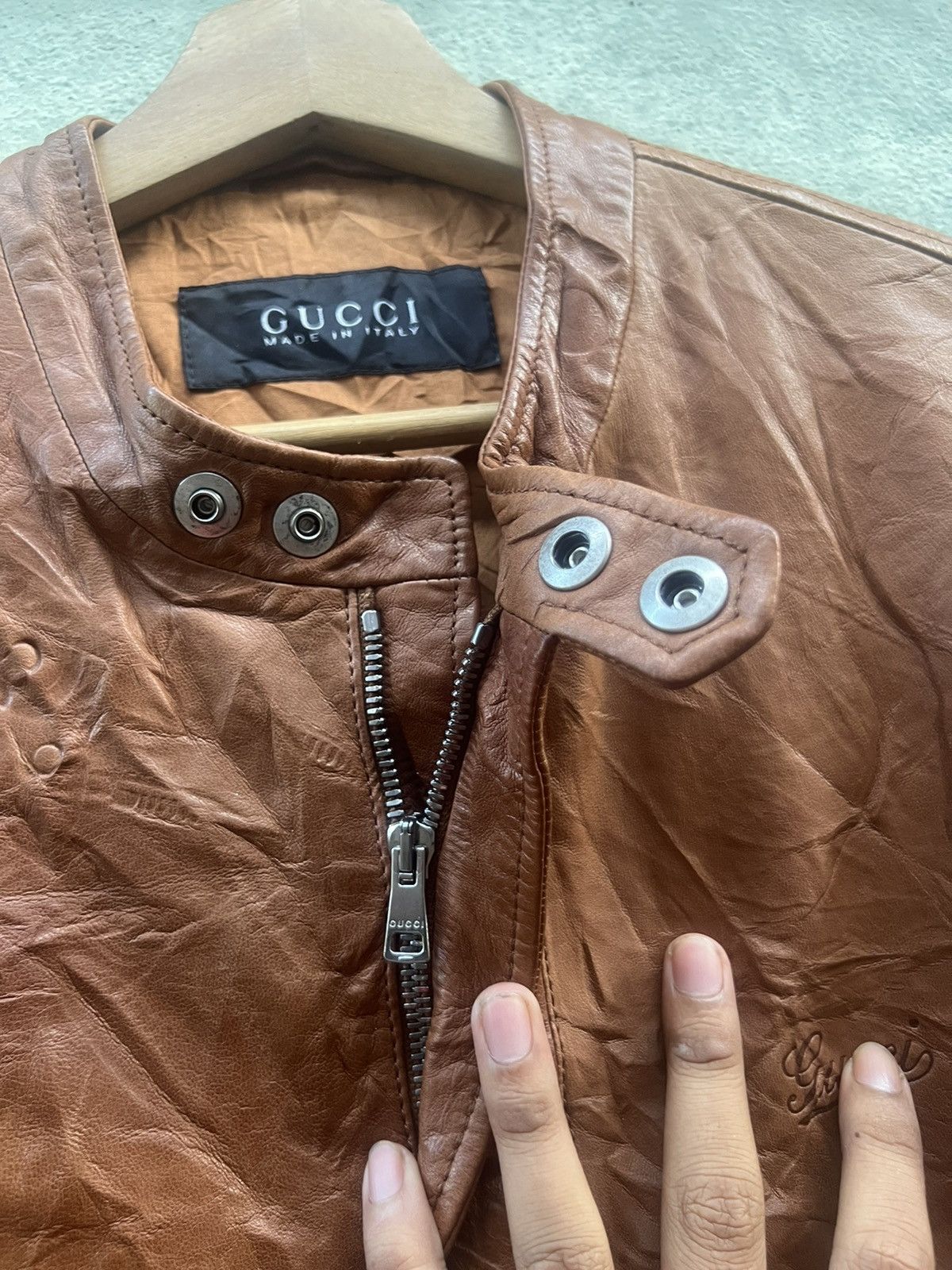 Gucci Gucci Authentic Leather & Knitted Leather Jacket Size US M / EU 48-50 / 2 - 9 Thumbnail