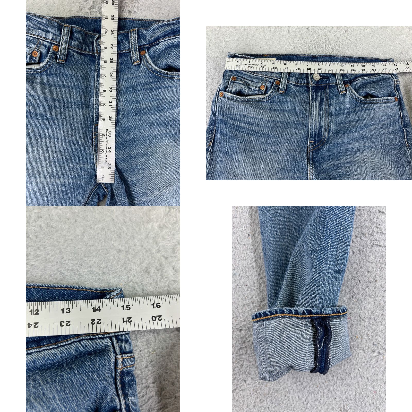 Levi's Levis Jeans Mens 510 Skinny Regular 30x28 Blue Mid Wash Denim Cotton Blend 5-Pocket Design Vintage No Size US 30 / EU 46 - 9 Thumbnail