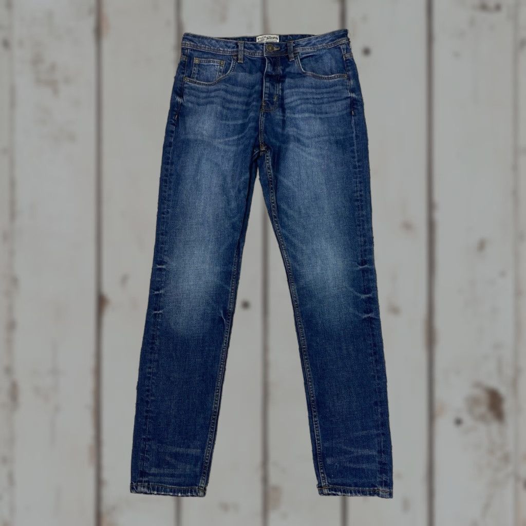 Denime The Stronghold Selvedge Jeans 33x31.5 Blue Regular Men Jeans Tapered Relaxed Selvedge Denim Size US 33 - 1 Thumbnail