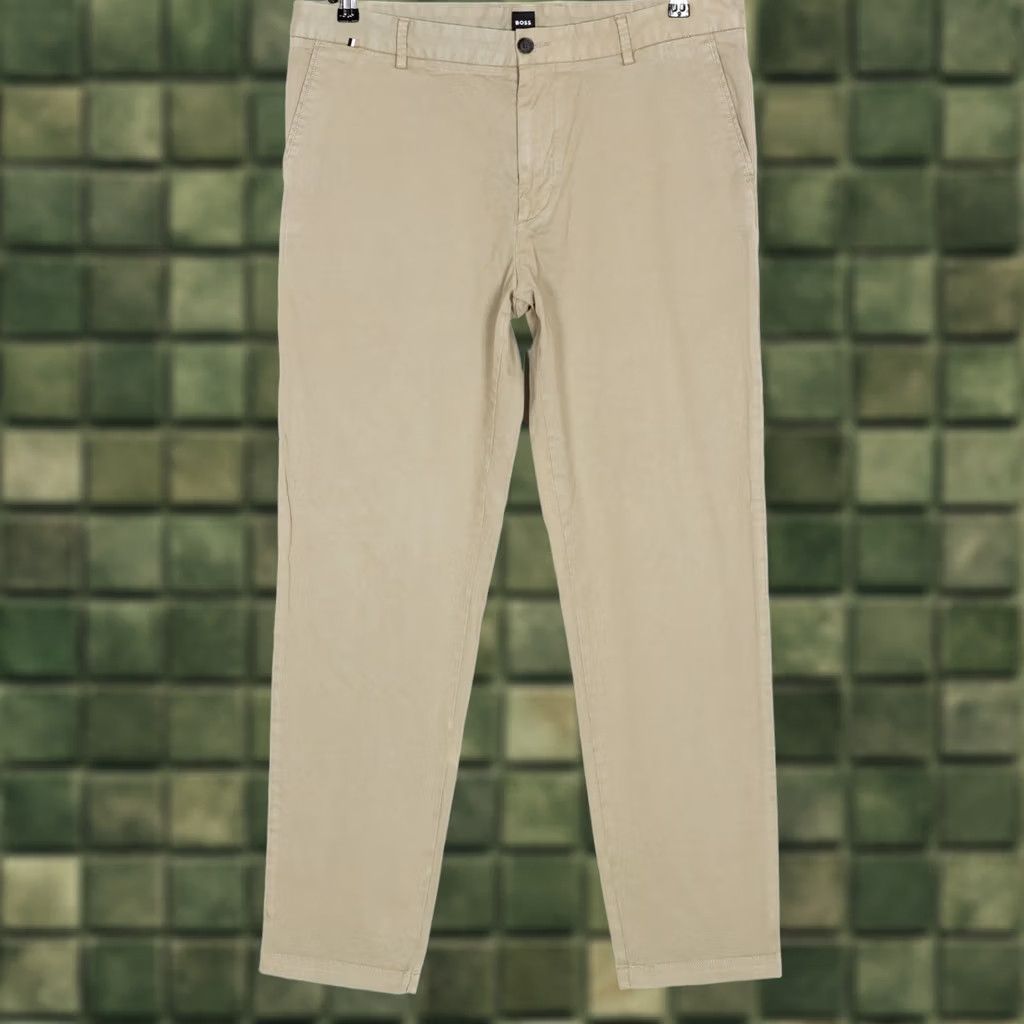 Hugo Boss HUGO BOSS Kane-L Chino Pants Trousers Men 52 Regular Olive 36 waist 31in inseam Stretch Button Zip Tailored Casual Adjustable Size US 36 / EU 52 - 1 Thumbnail