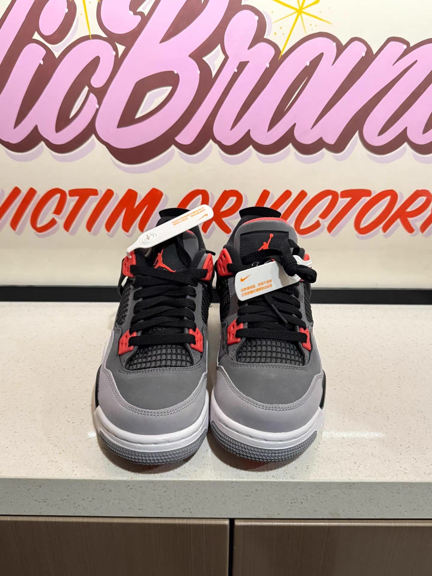 Nike Genuine Air Jordan 4 Retro "Infrared"colorway。 Ｑ20 Size US 5.5 / EU 38 - 2 Thumbnail