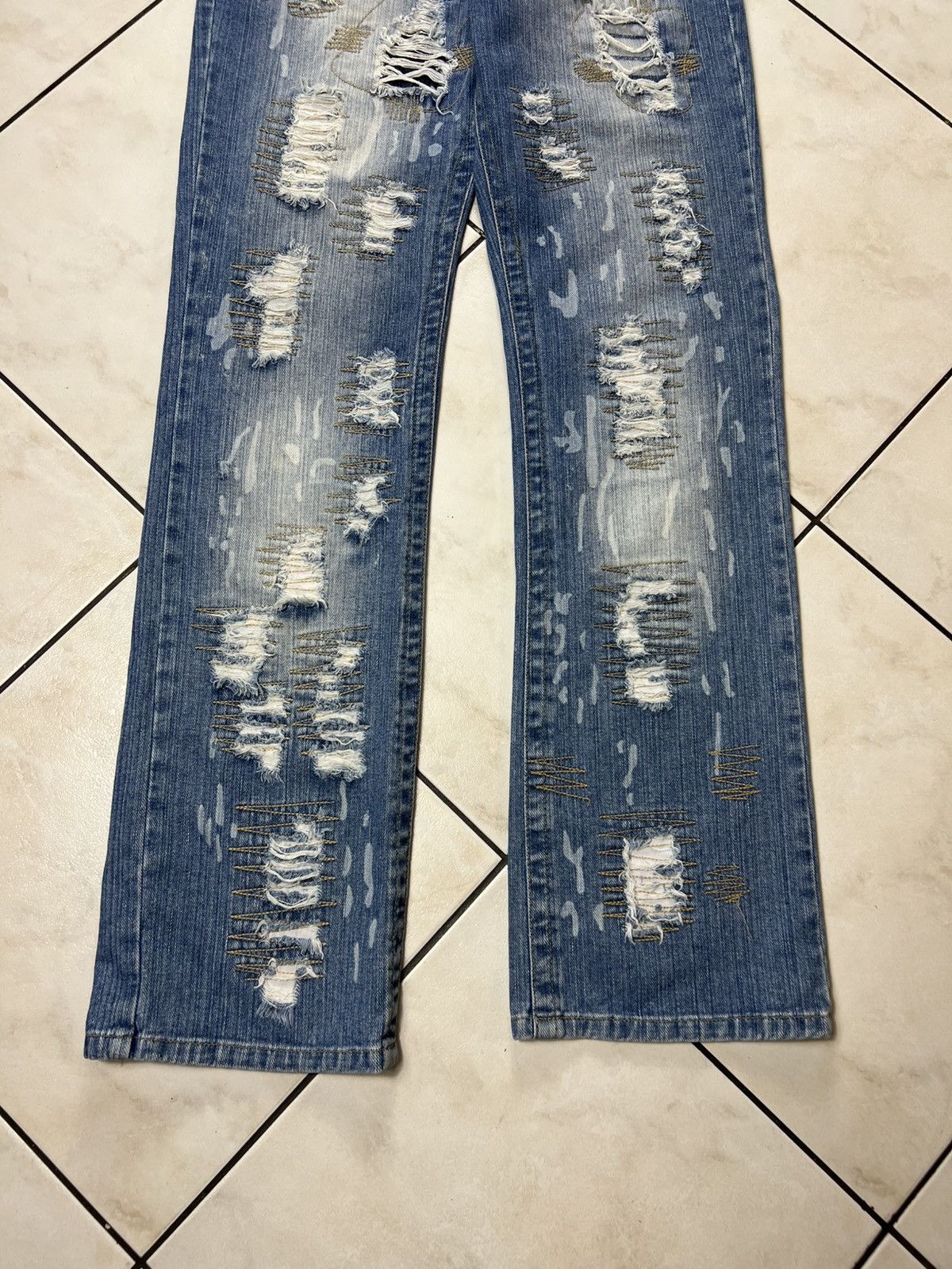Dolce & Gabbana Vintage Dolce & Gabbana distressed denim y2k painted jeans Size US 31 - 4 Thumbnail