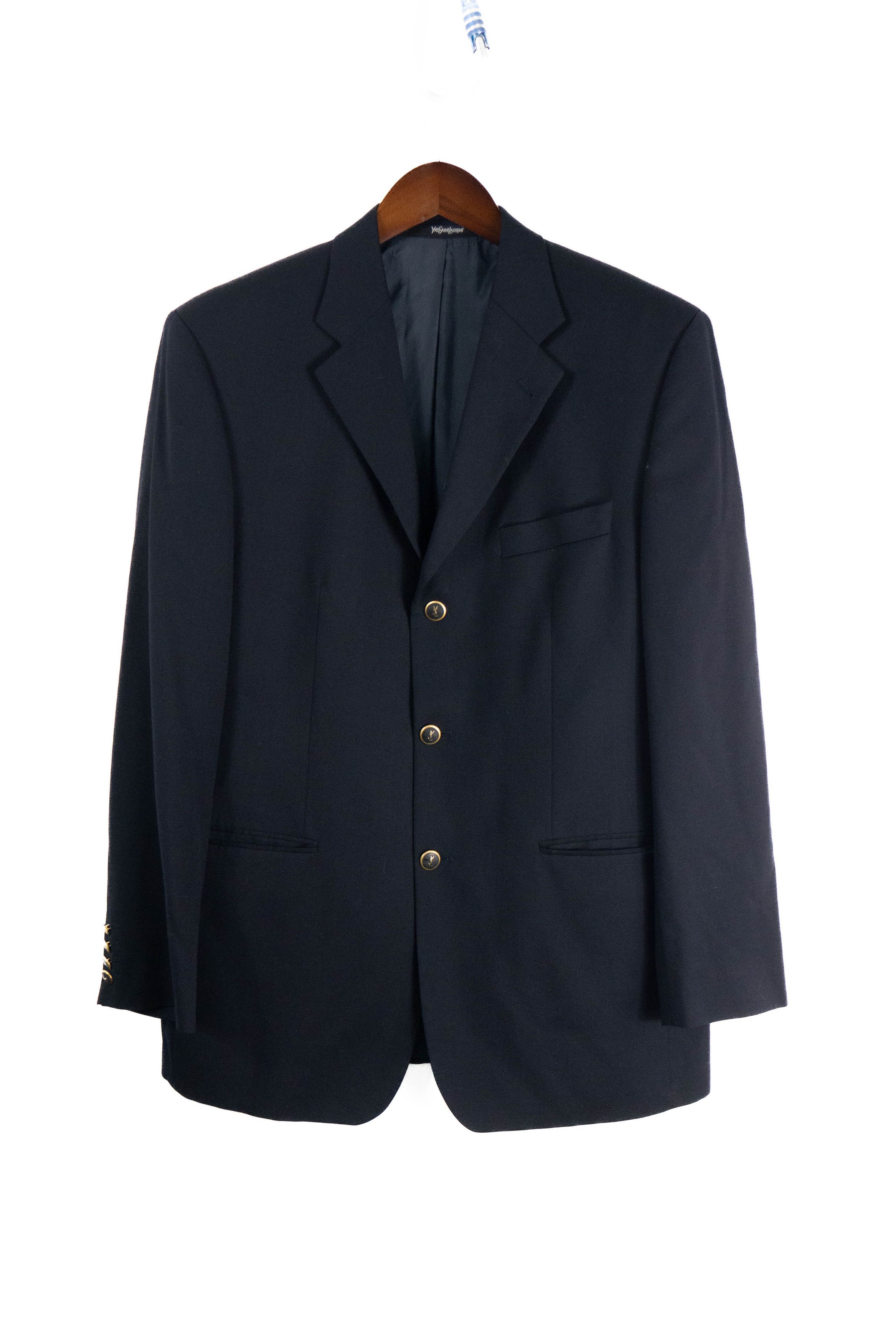 Designer × Yves Saint Laurent Ysl Yves Saint Laurent blazer fastened with gold buttons Size 50R - 1 Thumbnail