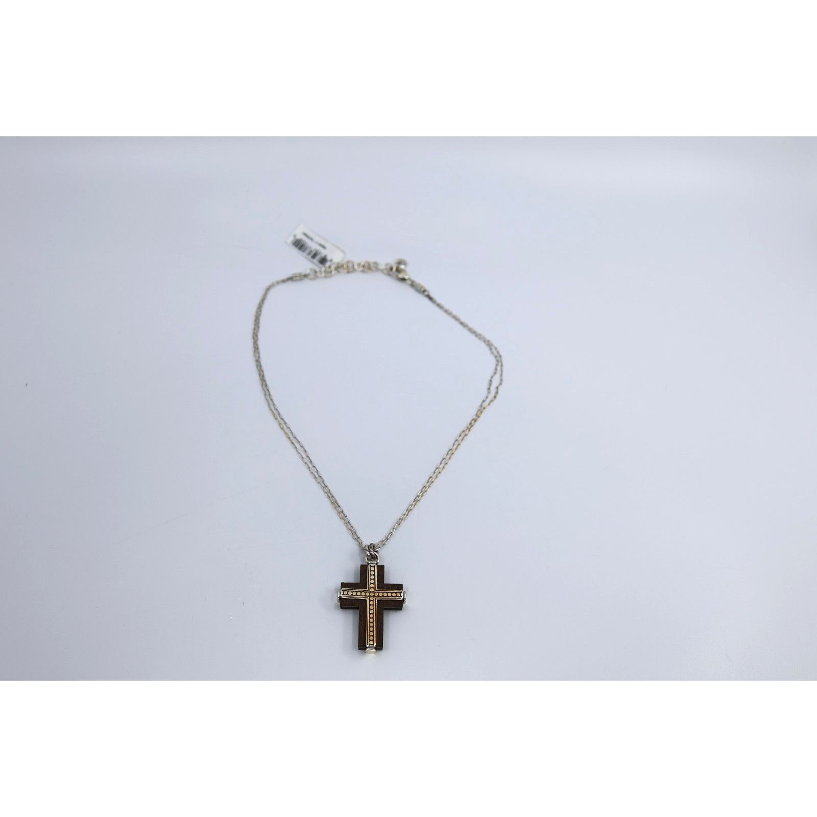 Brighton BRIGHTON Agape Wood & Silvertone Crystal Cross Necklace Size ONE SIZE - 4 Thumbnail