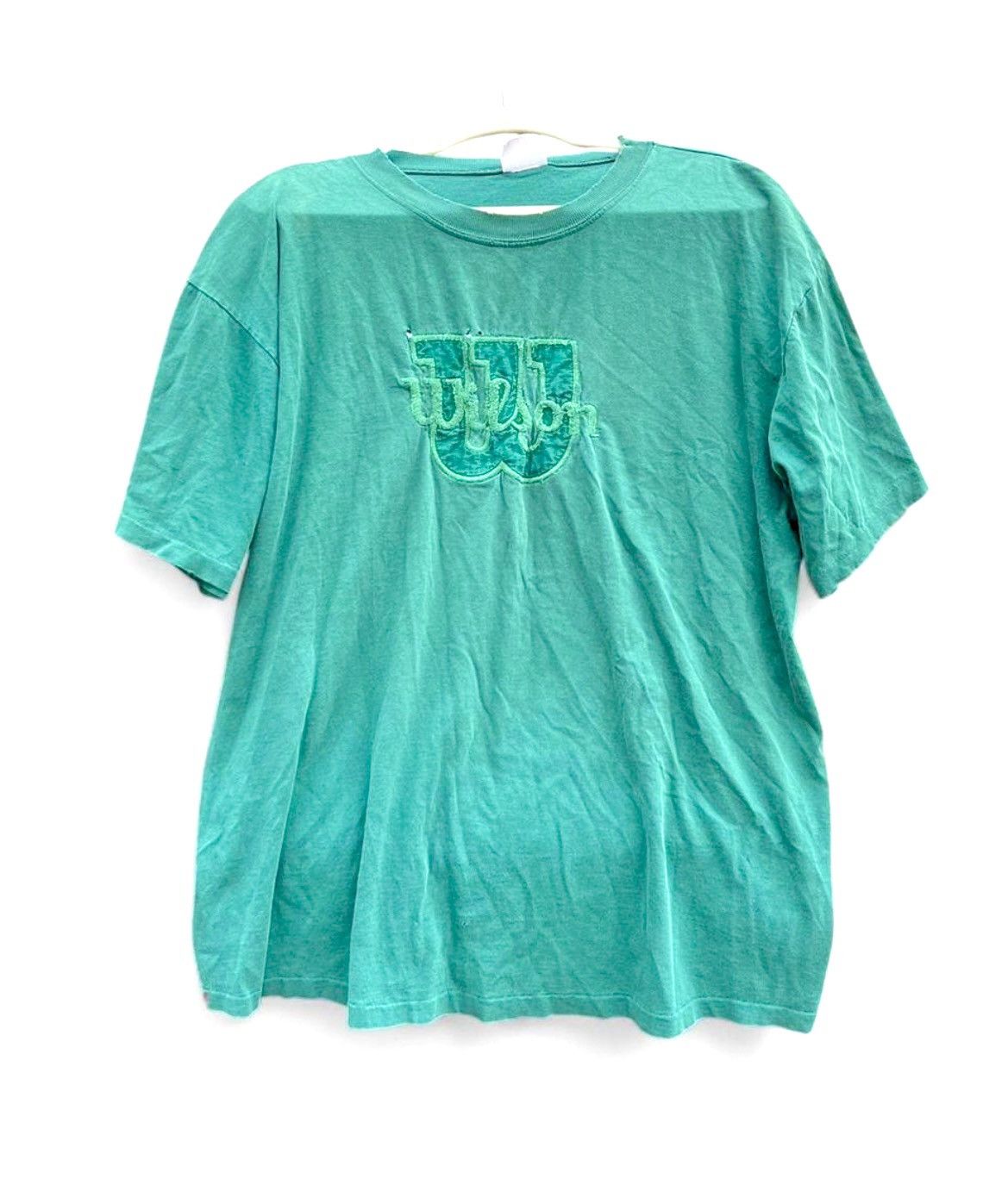 Wilson Vintage 90s Wilson Green Embroidered Logo Athletic T-Shirt Size US L / EU 52-54 / 3 - 1 Thumbnail
