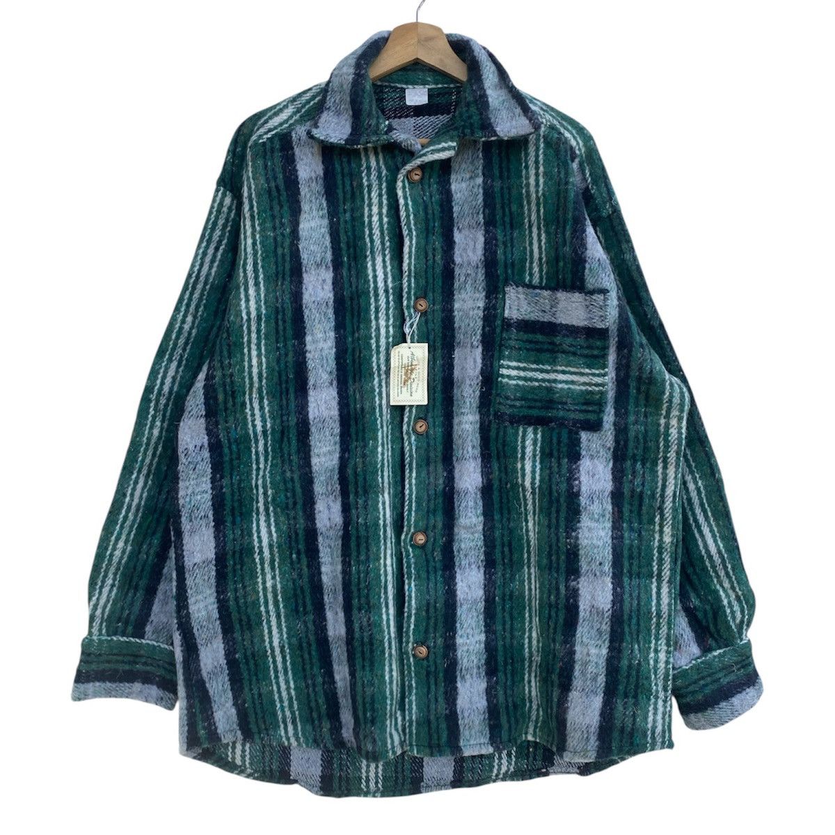 Japanese Brand Vintage Flannel Wood Button Size US L / EU 52-54 / 3 - 1 Thumbnail