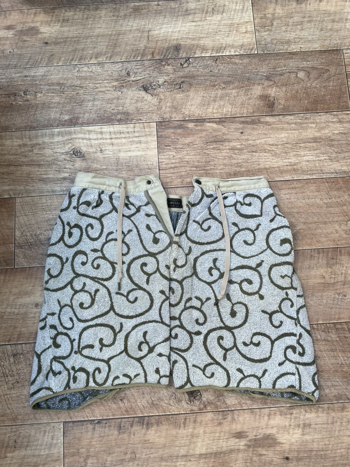 Kapital Kountry KAPITAL KOUNTRY Japan Scroll Jacquard Terry Shorts - RARE Size US 36 / EU 52 - 1 Thumbnail