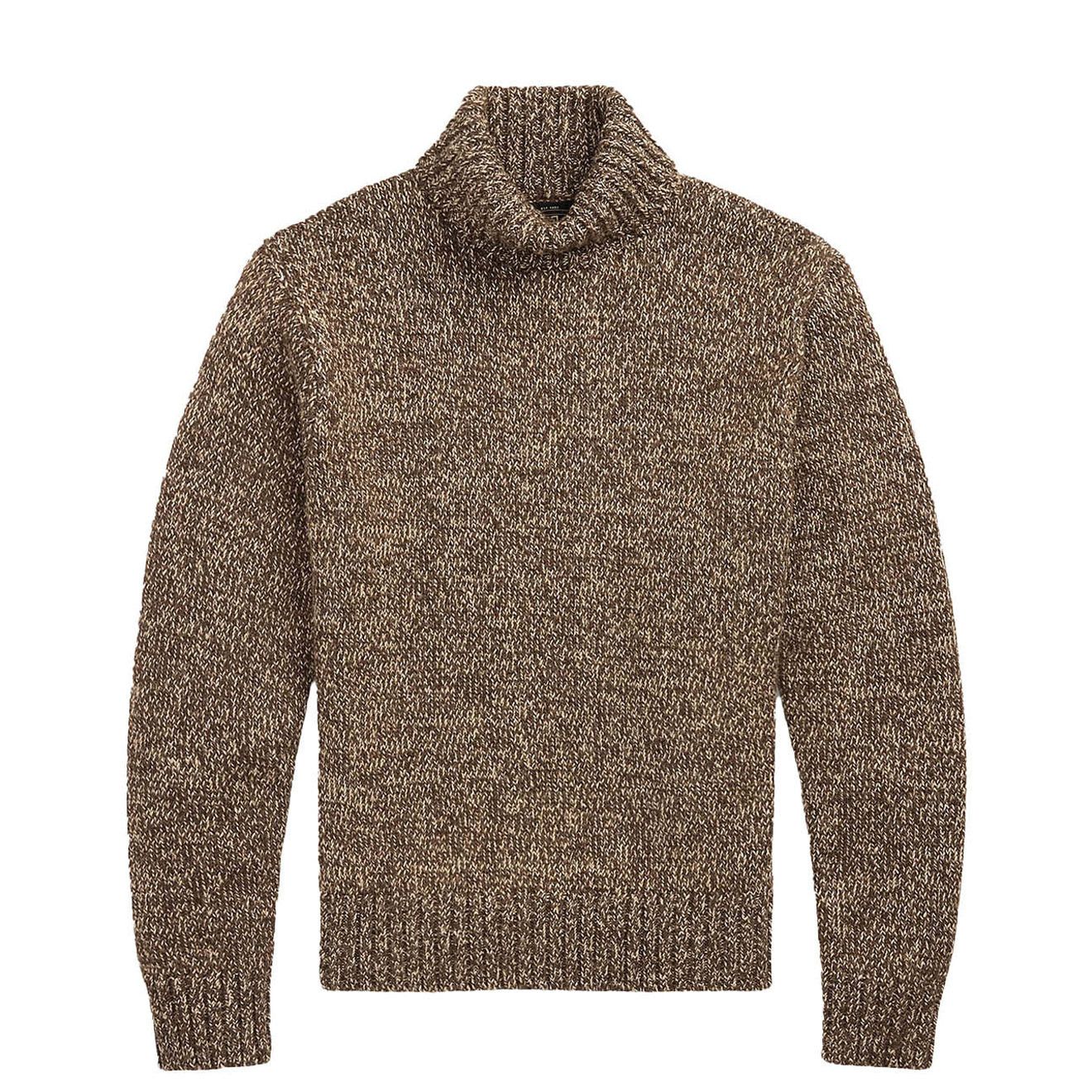 RRL Ralph Lauren 545USD Marled Turtleneck Sweater Brown / Cream Multi Size US L / EU 52-54 / 3 - 3 Thumbnail