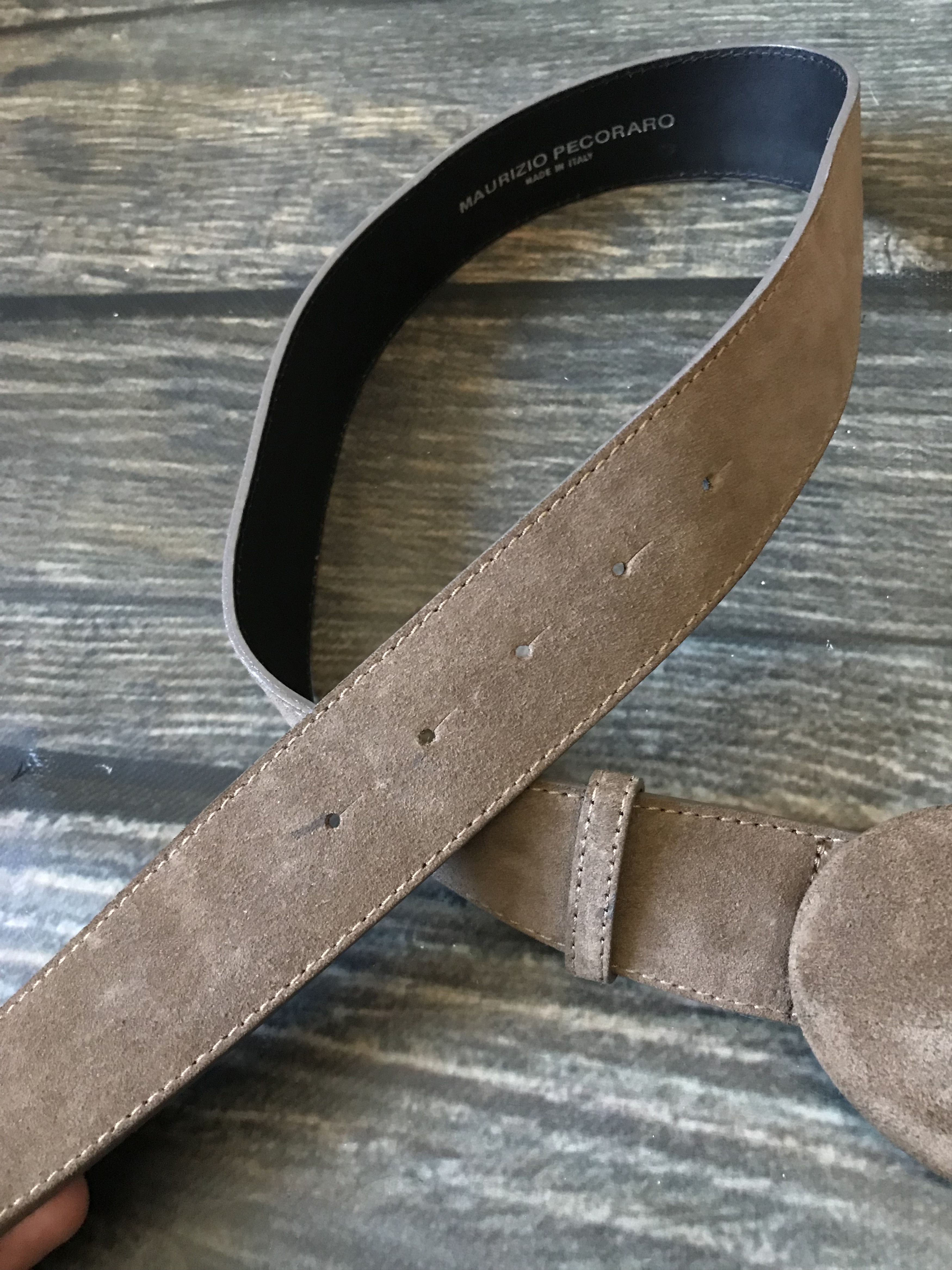Leather Maurizio Pecoraro Suede Minimalistic Belt size 40 Size ONE SIZE - 3 Thumbnail