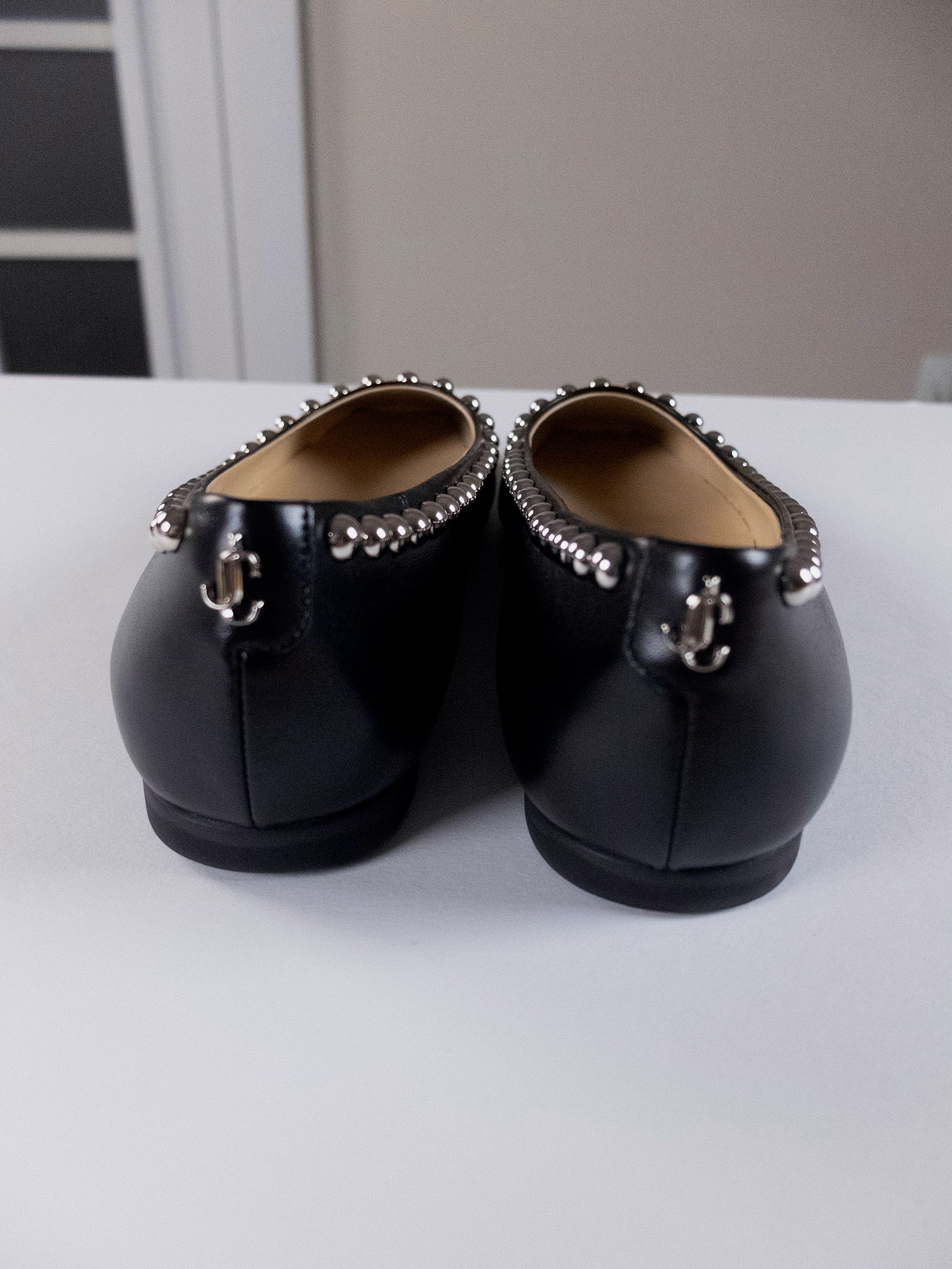 Jimmy Choo JIMMY CHOO Mirele black leather ballet flats w faux pearls Size US 8.5 / IT 38.5 - 6 Thumbnail