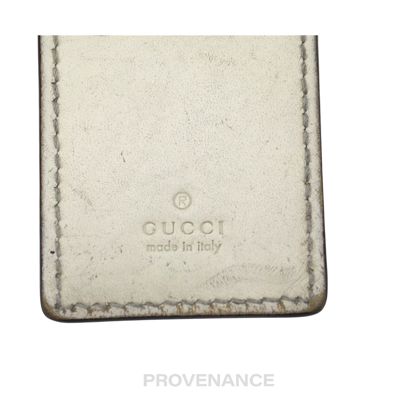 Gucci 🔴 Gucci Embroidered Worldwide logo Keychain - White Leather Size ONE SIZE - 4 Thumbnail