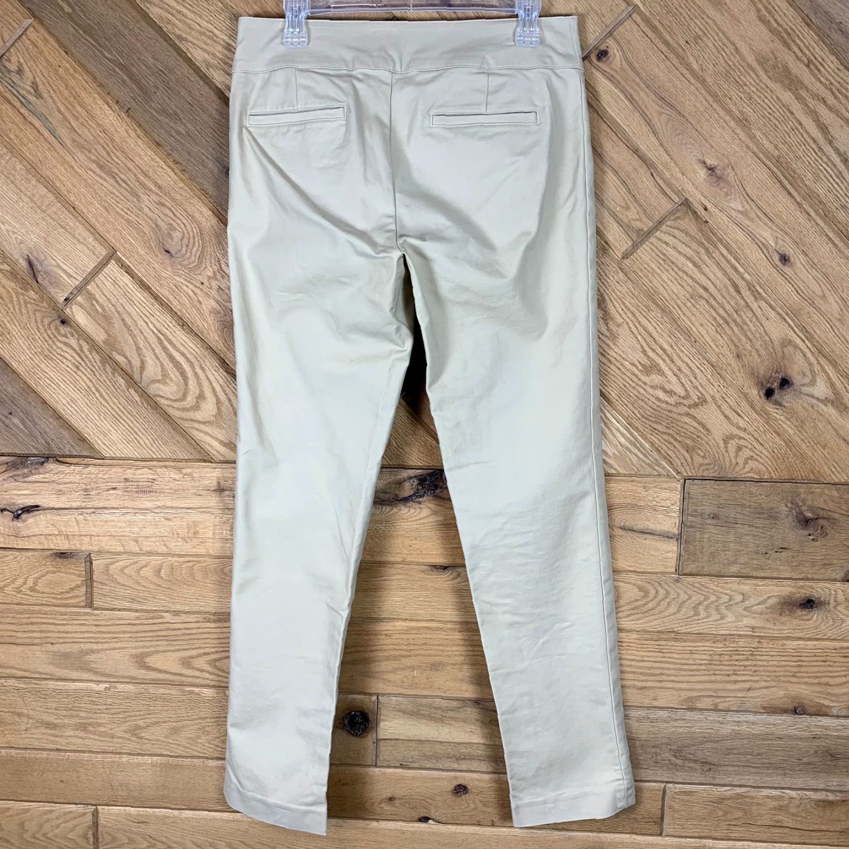 Vintage American Living Womens Pants Khakis Size 8 Beige Back Pockets Flat Front Straight Leg Casual Machine Washable Petite Size 30" / US 8 / IT 44 - 3 Thumbnail