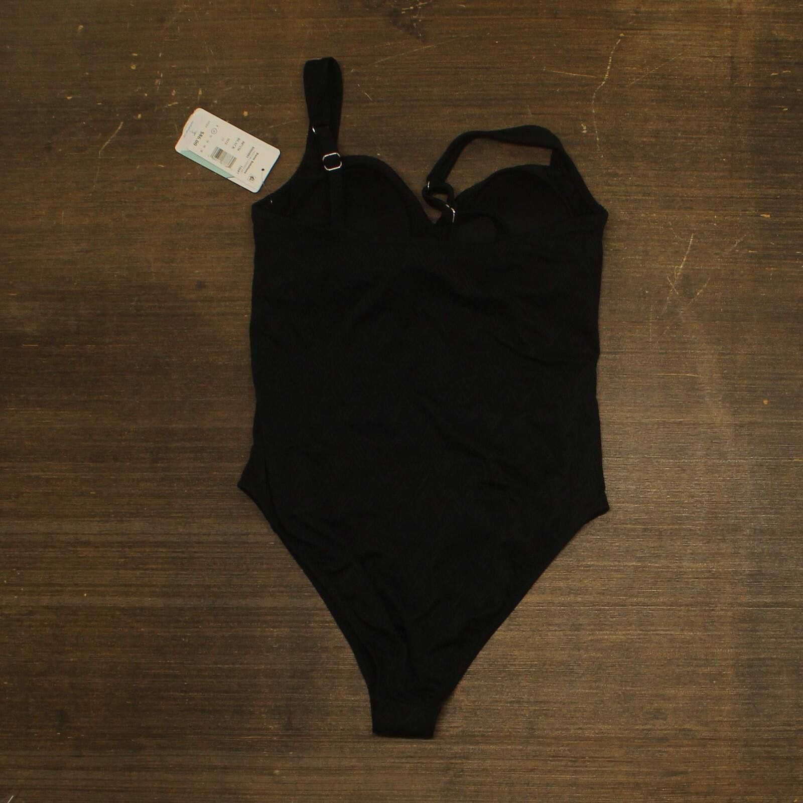 Other Swim Solutions Chevron Texture One Piece Swimsuit Black 10 Size ONE SIZE - 2 Thumbnail