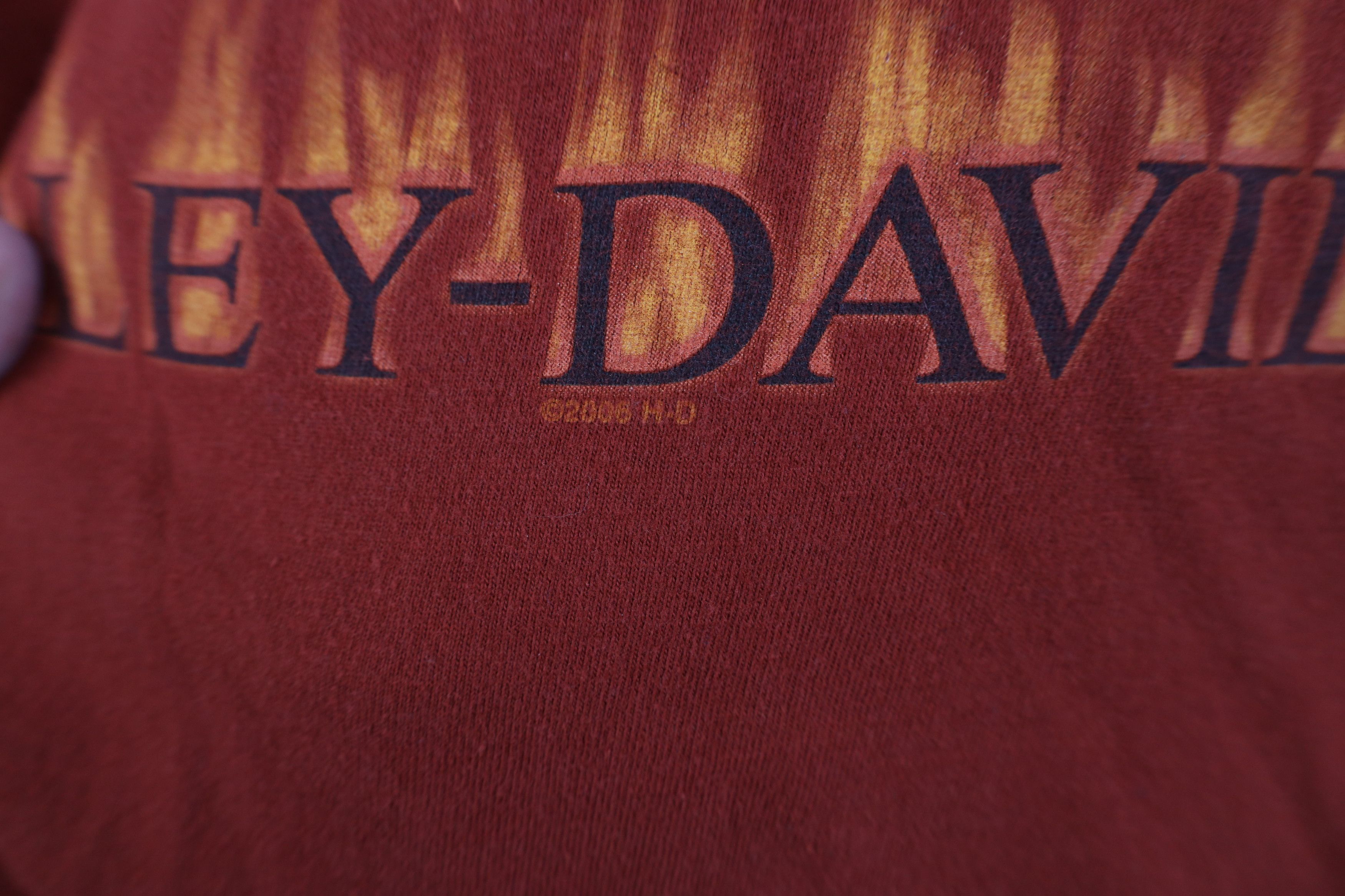 Harley Davidson Vintage Y2K Harley Davidson Fire Flames T-Shirt Orange USA Size US L / EU 52-54 / 3 - 5 Thumbnail