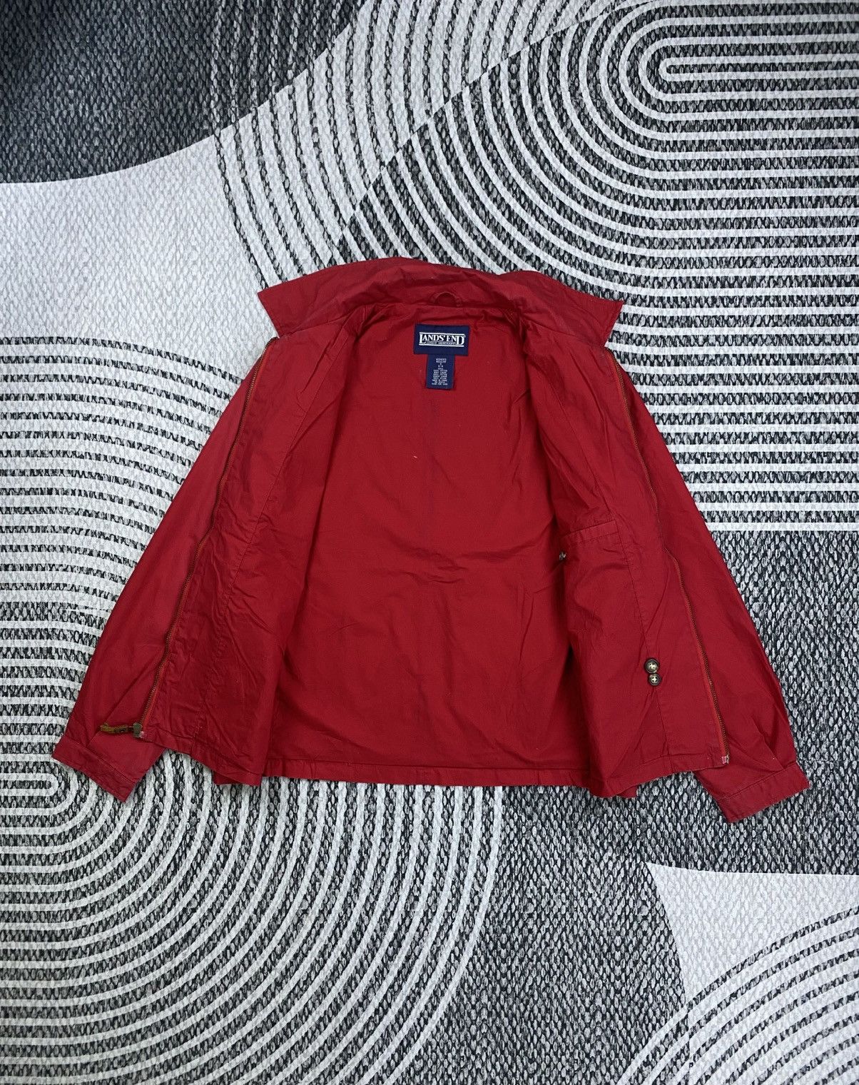 Lands' End Vintage Lands’ End Red Cotton Zipper Jacket Size US M / EU 48-50 / 2 - 6 Thumbnail