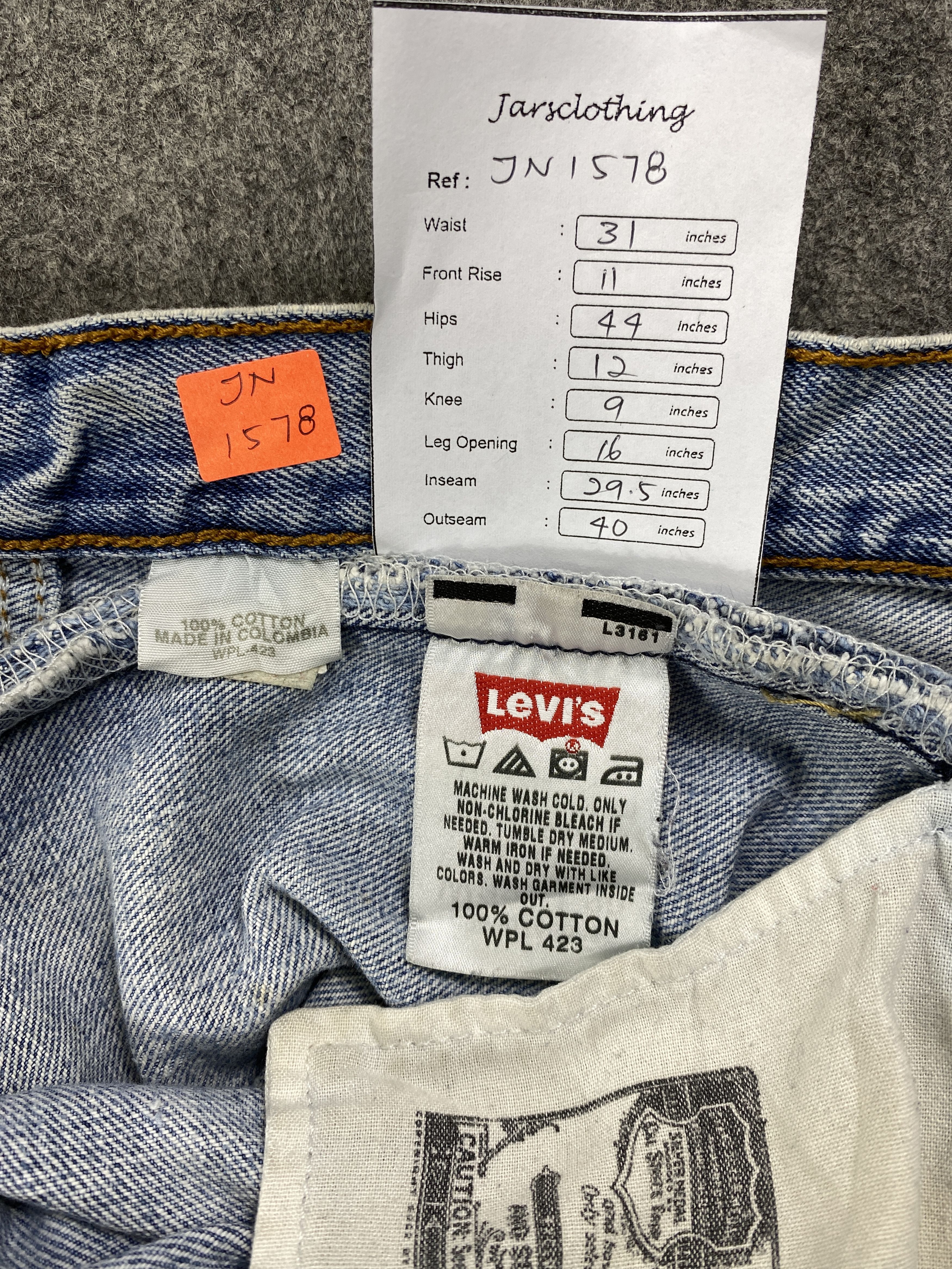 If Six Was Nine Mid Blue Vintage Levi's 501 Jeans 31x29.5 Denim -JN1578 Size US 31 - 8 Thumbnail
