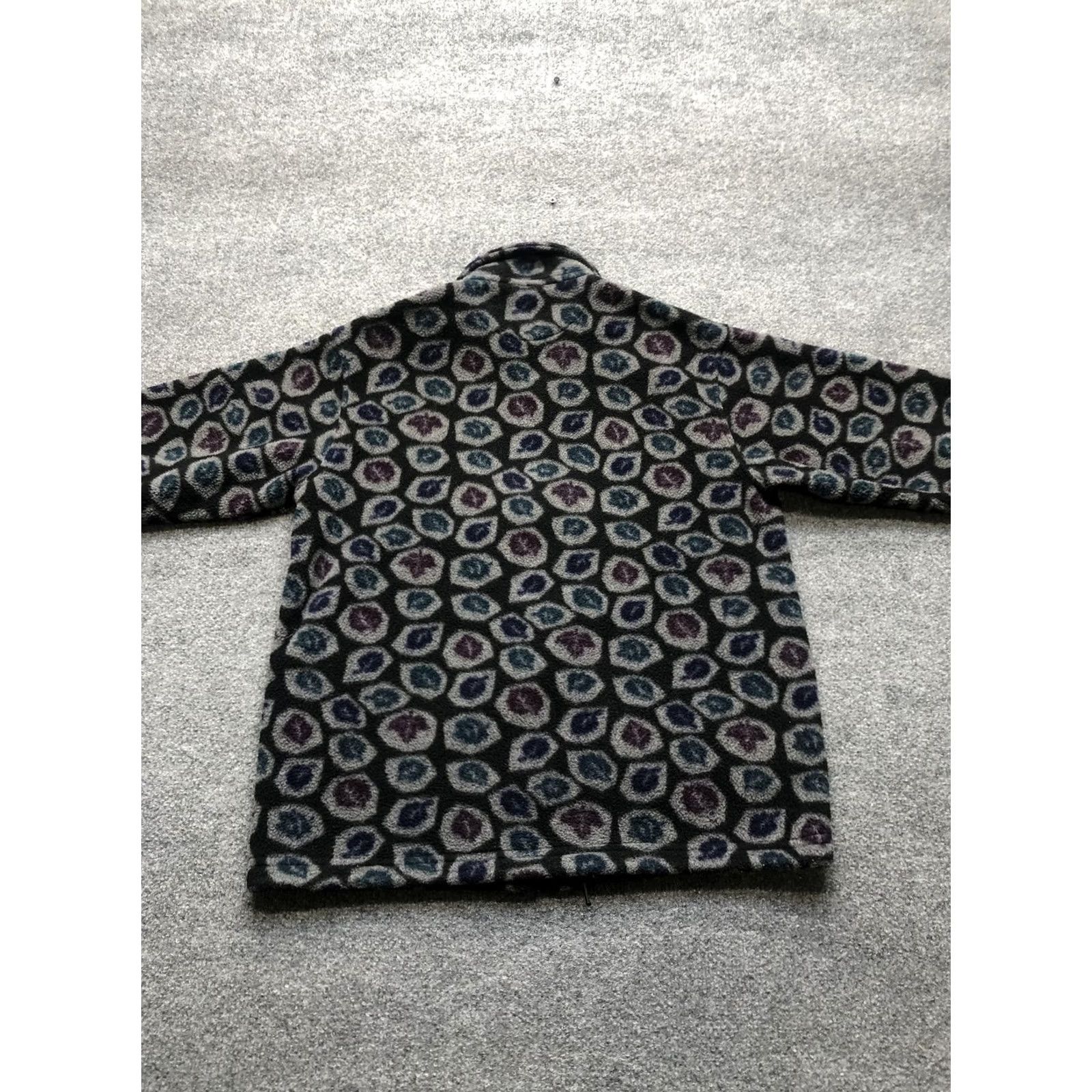 Lands' End VINTAGE Lands' End Jacket Womens Small Black Fleece Full Zip Geometric Mock Neck USA Size S / US 4 / IT 40 - 7 Thumbnail