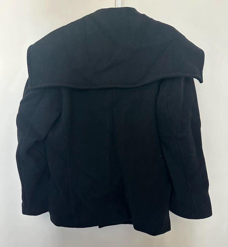 Yohji Yamamoto Yohji Yamamoto Navy collar, large lapel, thick woolen black Size US M / EU 48-50 / 2 - 2 Thumbnail