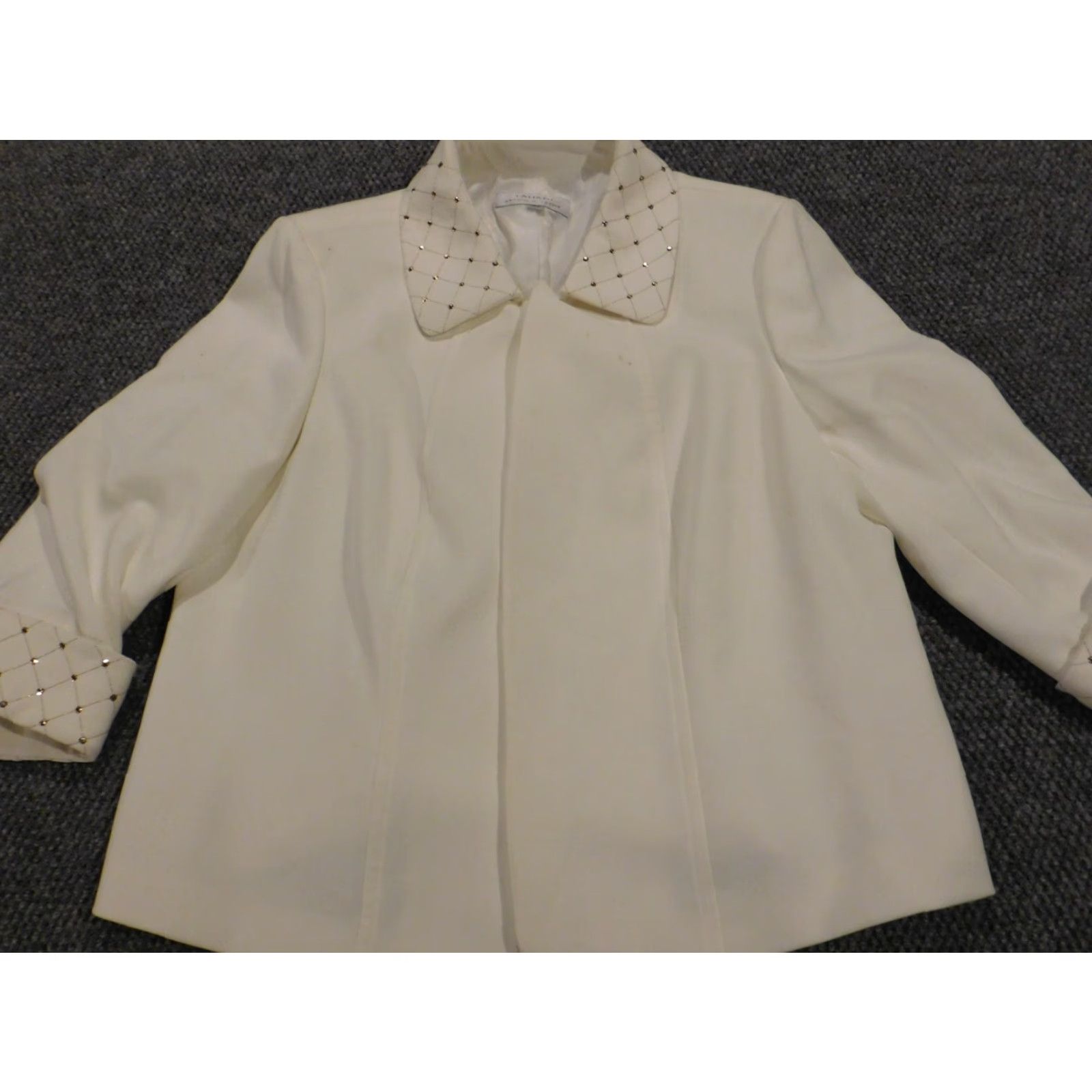 Vintage Tahari Jacket Womens 18W Plus White Open Chest Trench Coat Shirt? Size XXL / US 16-18 / IT 52-54 - 2 Thumbnail