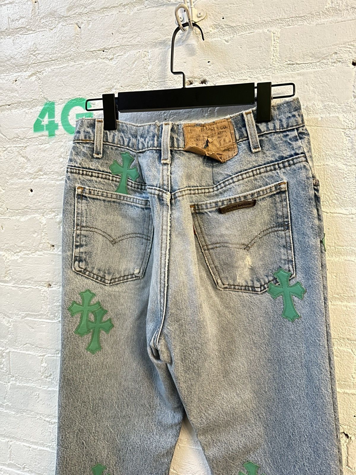 Chrome Hearts KIM KARDASHIAN CHROME HEARTS 1-1 PATCH JEANS 29 30 31 Size US 32 / EU 48 - 3 Thumbnail