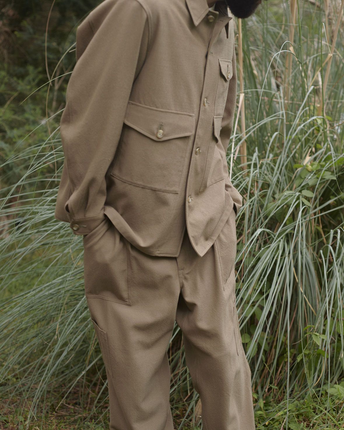 PHIGVEL MAKERS & Co. Hopsack Flight Trousers size 4 khaki Size US 34 / EU 50 - 3 Thumbnail