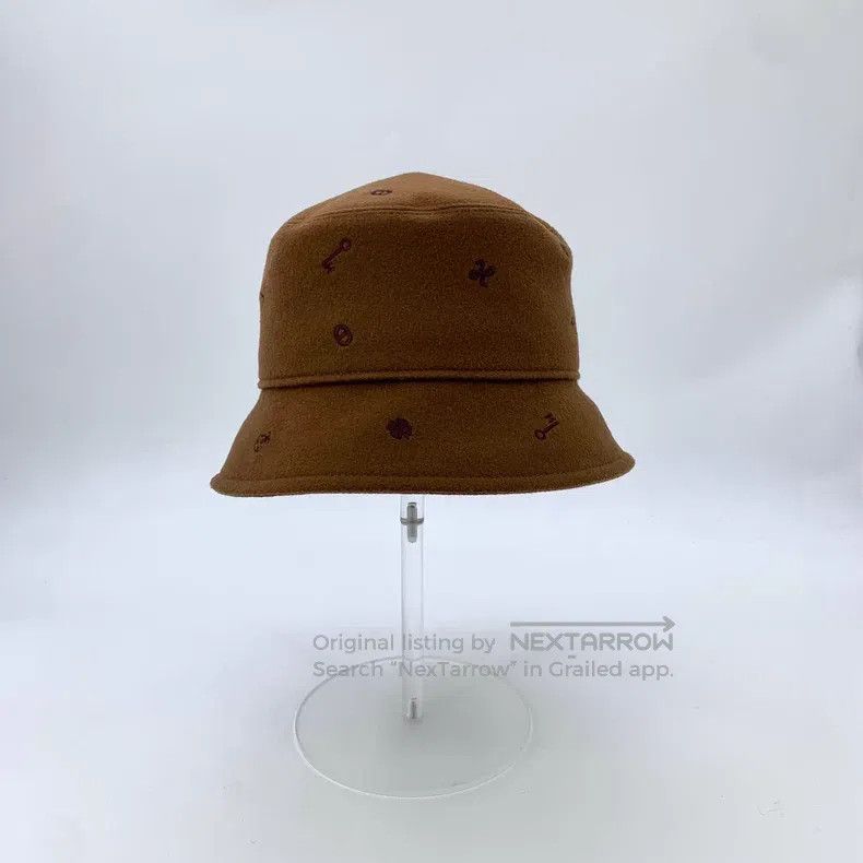 Hermes Hermes size 57 Brown Cashmere Embroidered Fisherman's Hat Size ONE SIZE - 3 Thumbnail