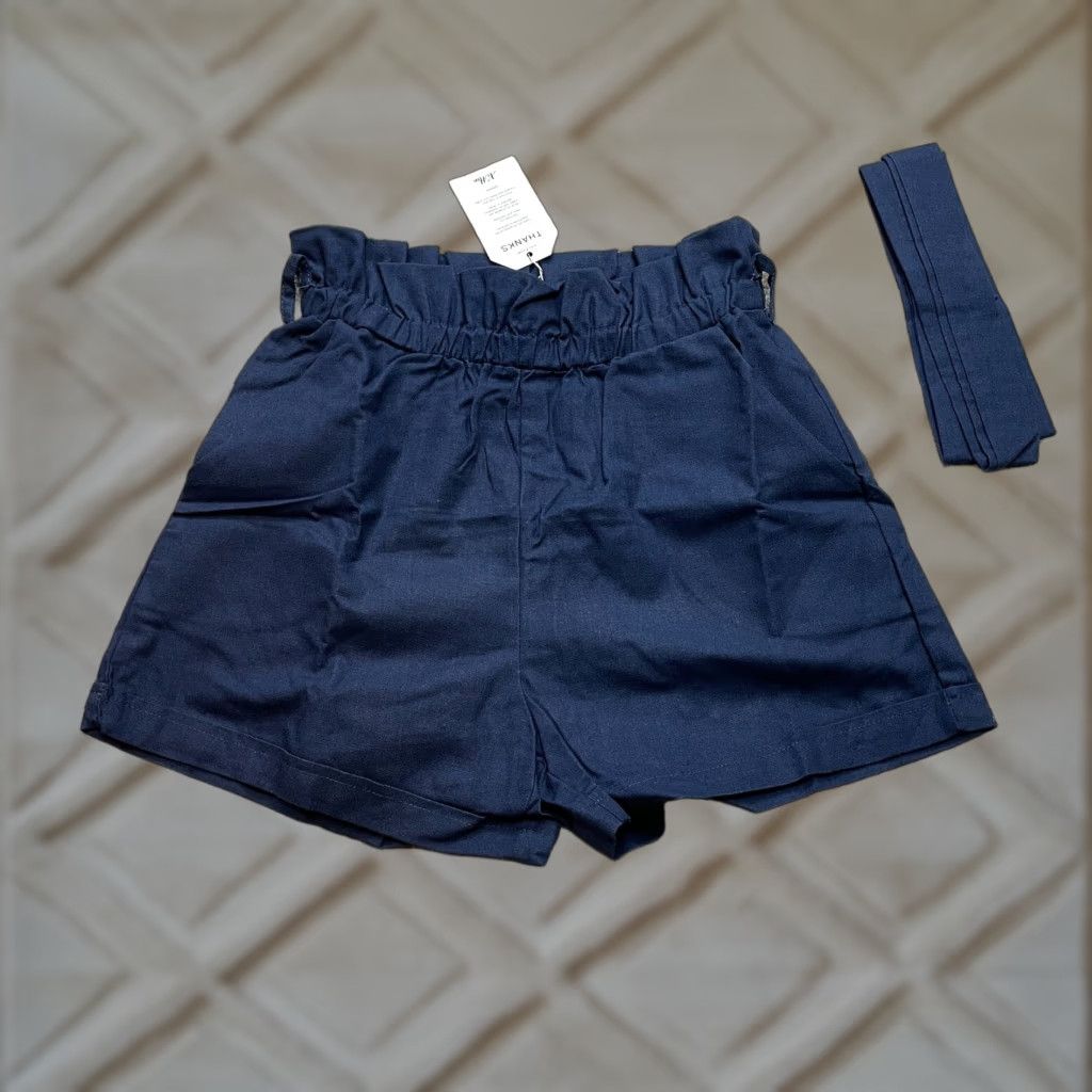 Vintage VINTAGE NiMin Paperbag Shorts Womens Small Navy Blue Stretch High Waist Belt New NWT Size 28" / US 6 / IT 42 - 1 Thumbnail