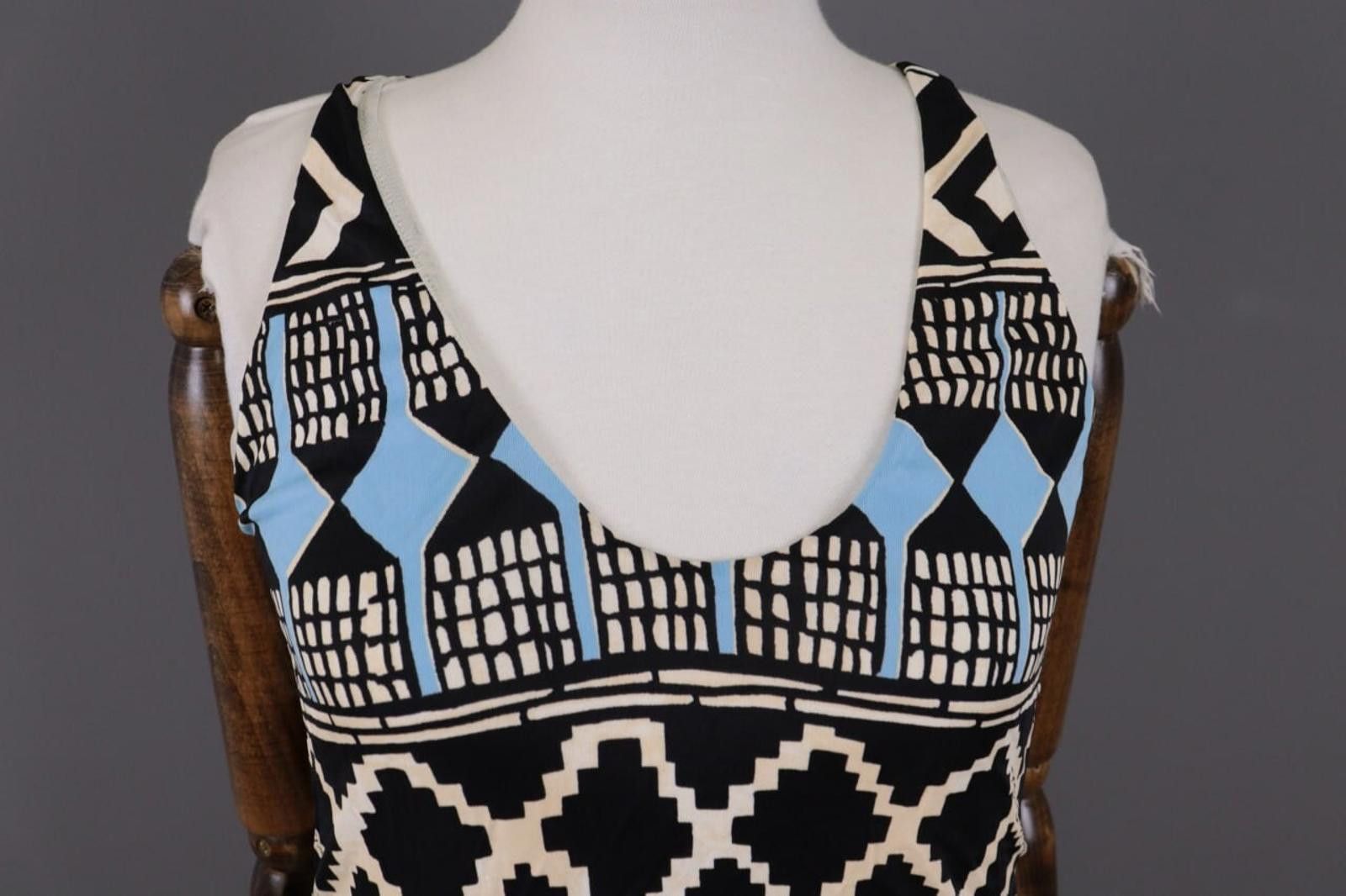 Designer Miss Sixty Collection Black Abstract Stretch Short Dress M Size M / US 6-8 / IT 42-44 - 4 Thumbnail