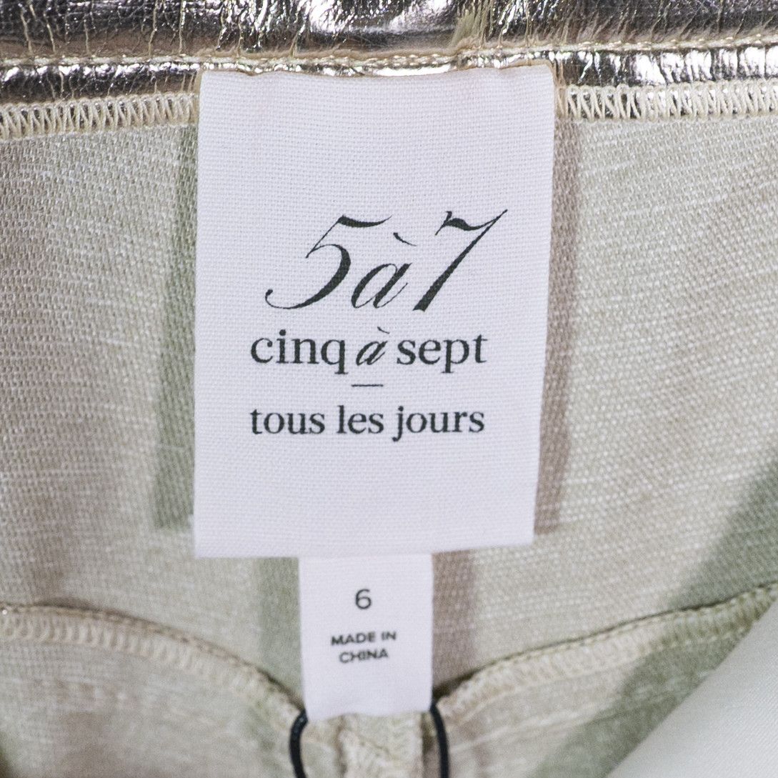 Cinq a Sept NEW Cinq A Sept Francine Metallic Gold Faux Size 28" / US 6 / IT 42 - 2 Thumbnail