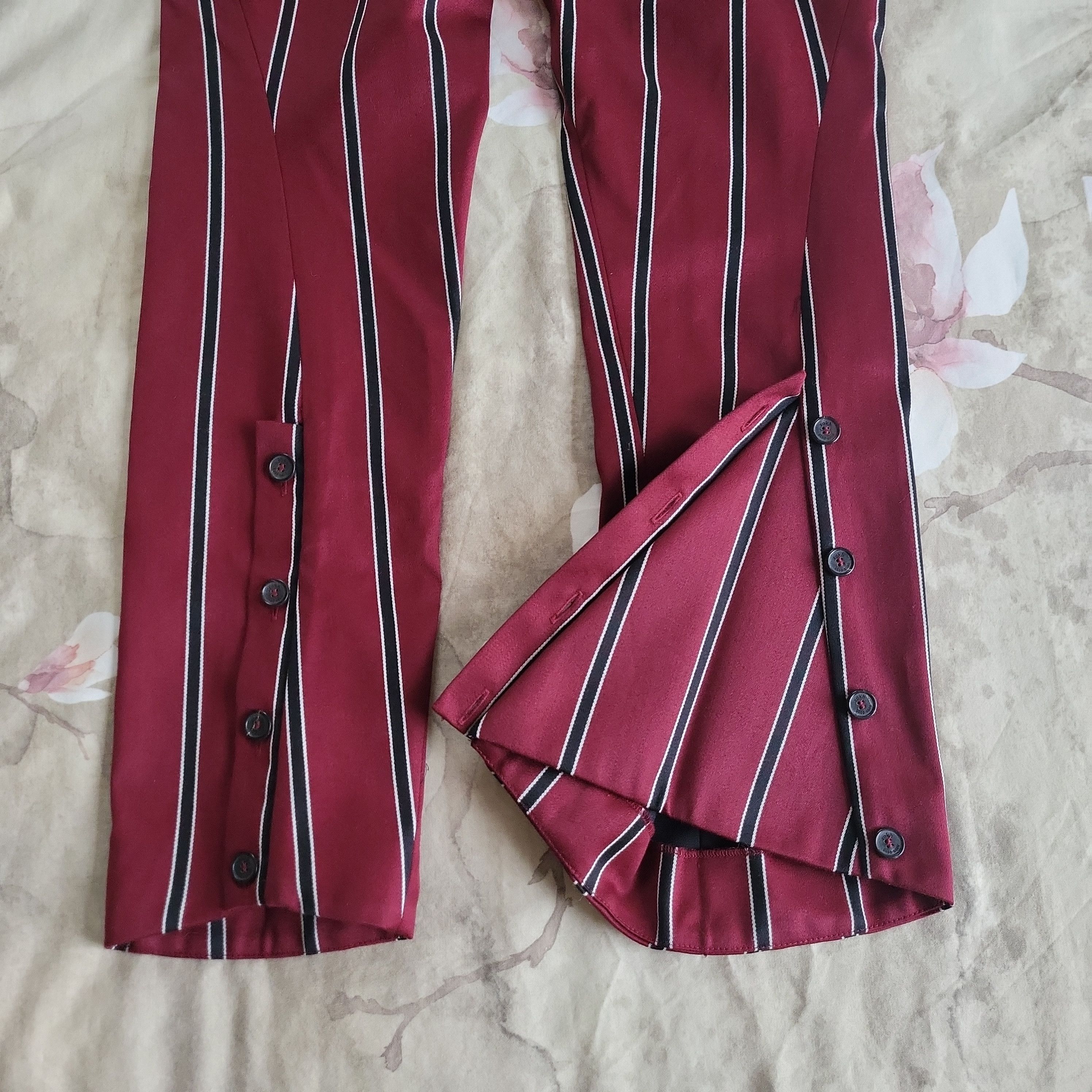 rokh FW20 Burgundy Stripe Wool Pants Size 27" / US 4 / IT 40 - 3 Thumbnail