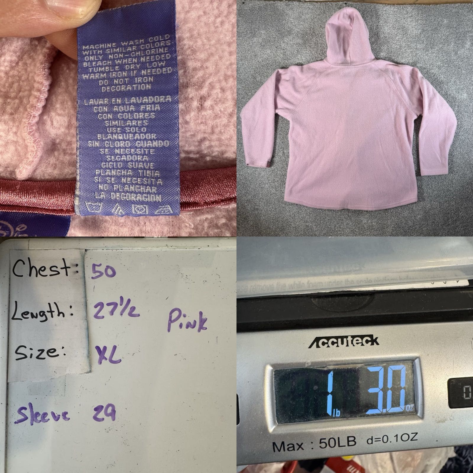 Disney Disney Hoodie XL Pink Winnie the Pooh Full Zip Fleece Retro Y2K Kawaii Cozy Women Size XL / US 12-14 / IT 48-50 - 8 Thumbnail