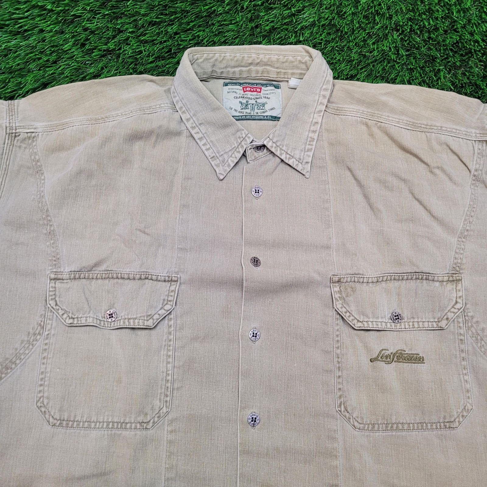Levi's VTG Levi's Oversized Baggy Workwear Shirt 2XL 3XL 27" Chest Size US XXL / EU 58 / 5 - 2 Thumbnail