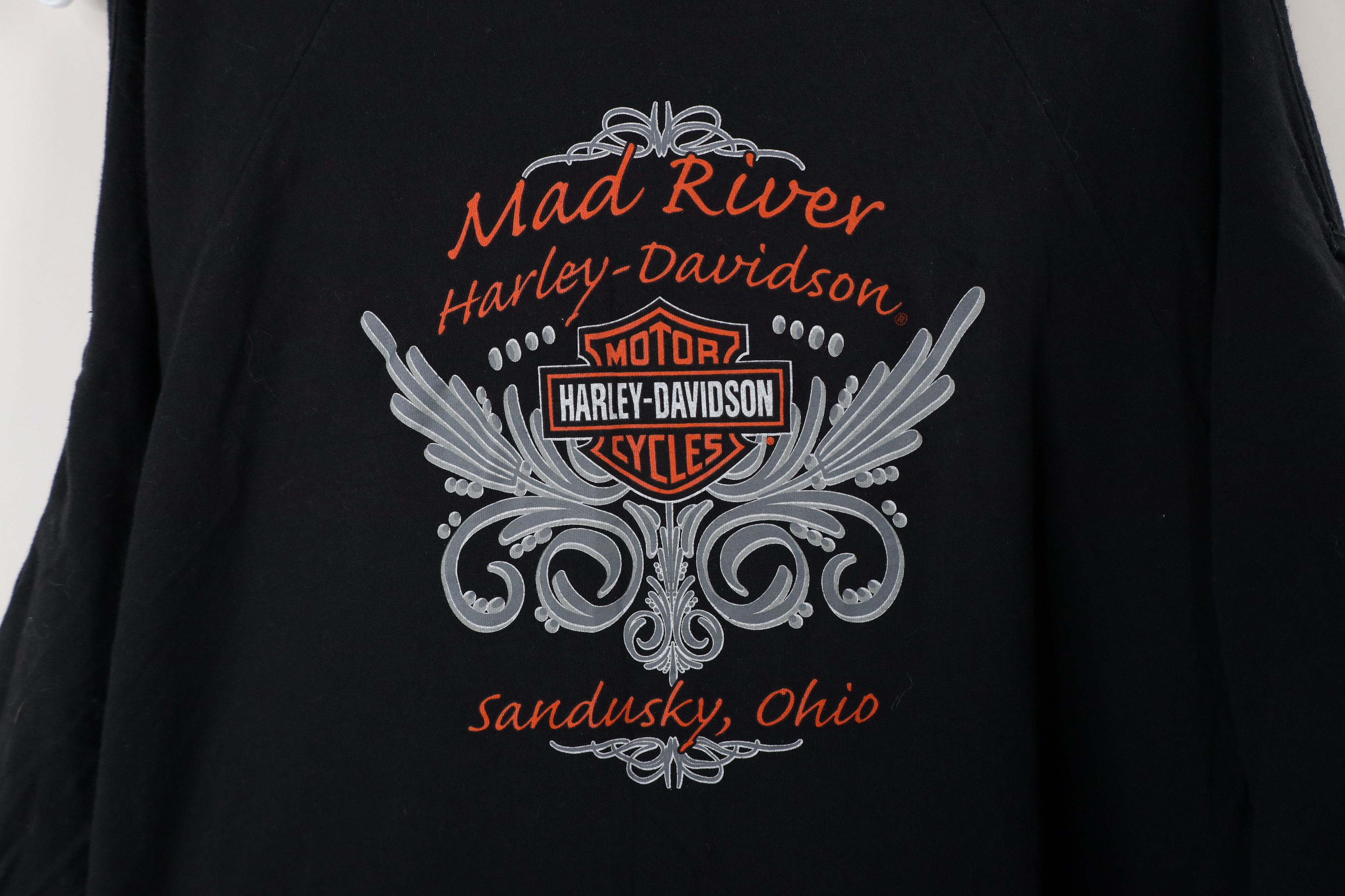 Harley Davidson × Vintage Y2K Harley Davidson Spell Out Tie Sleeve Tunic T-Shirt Black Size 3XL / US 20-22 - 9 Thumbnail