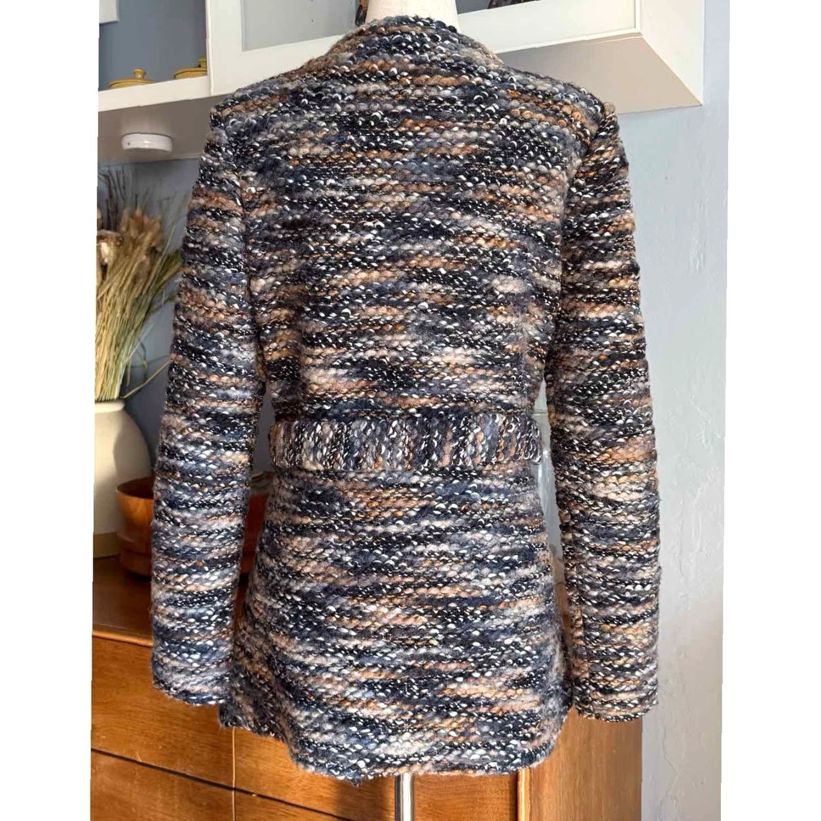 Iro IRO Cardigan Sweater Jacket Belted Wool Blend Tweed Boucle Campiaspe Size 42 Women Multicolor Pockets Size M / US 6-8 / IT 42-44 - 4 Thumbnail