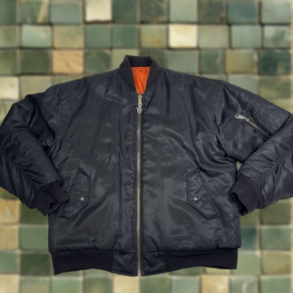 Vintage FNF 2000 Bomber Jacket Nylon Mens Large Black Orange Jacket Mens L Black Nylon FNF 2000 Bomber Jacket Size US L / EU 52-54 / 3 - 1 Thumbnail