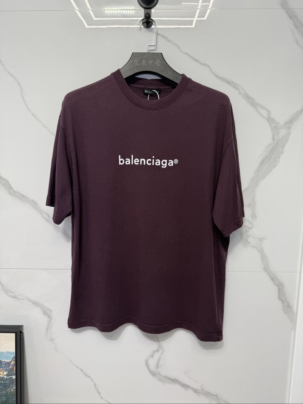 Balenciaga Balenciaga Logo T-Shirt Purple Size L Size US L / EU 52-54 / 3 - 1 Thumbnail