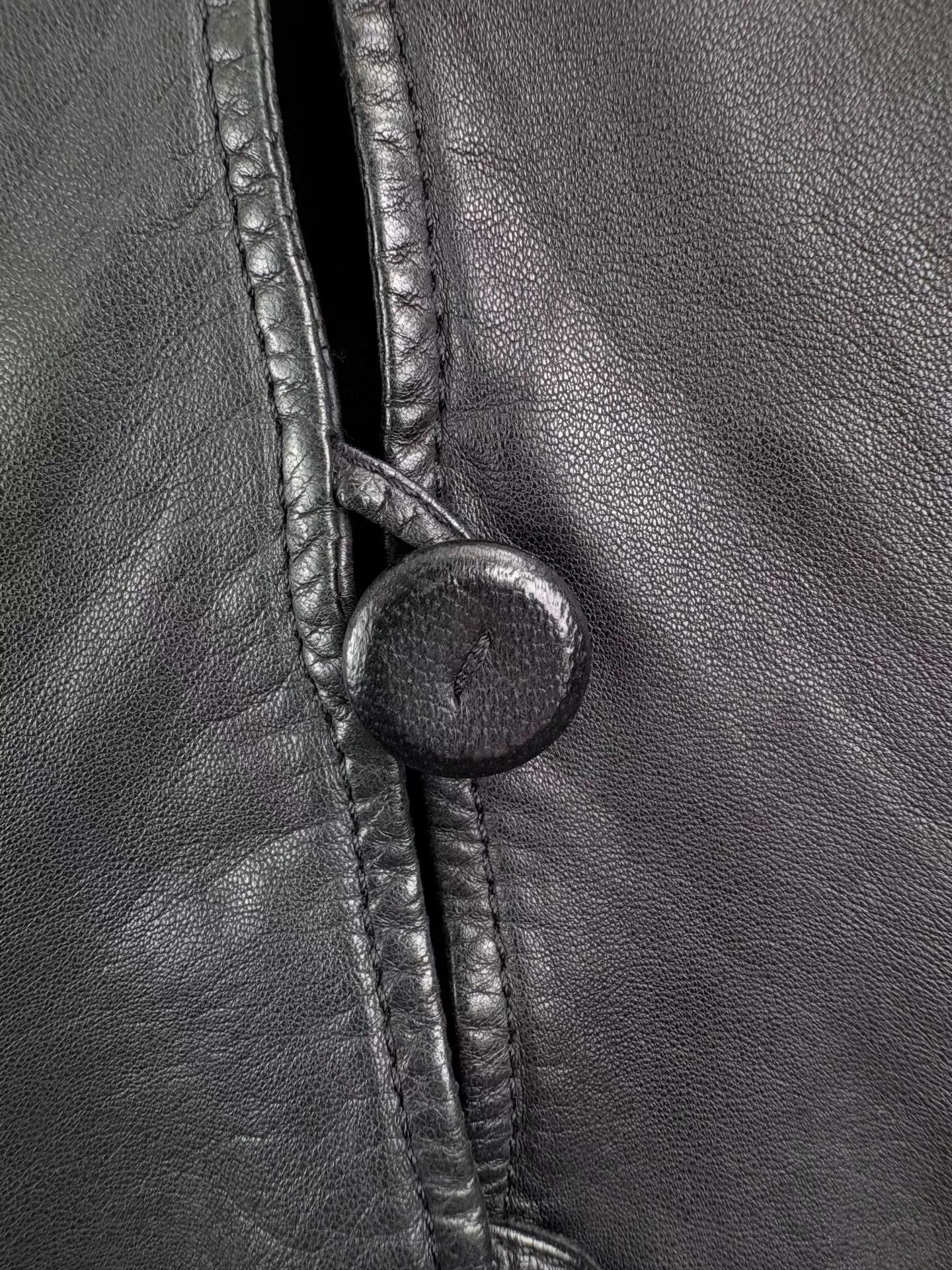 Armani ARMANI Black Leather Jacket K1 Size XS / US 0-2 / IT 36-38 - 3 Thumbnail