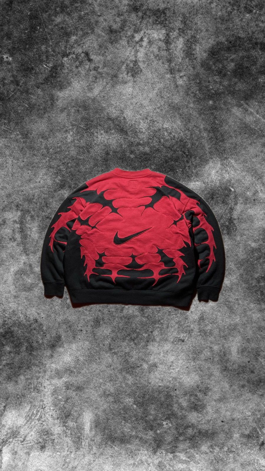 Nike × Vintage ⛩️Nike sweatshirt custom vintage y2k eye boxy distressed rare Size US L / EU 52-54 / 3 - 4 Thumbnail
