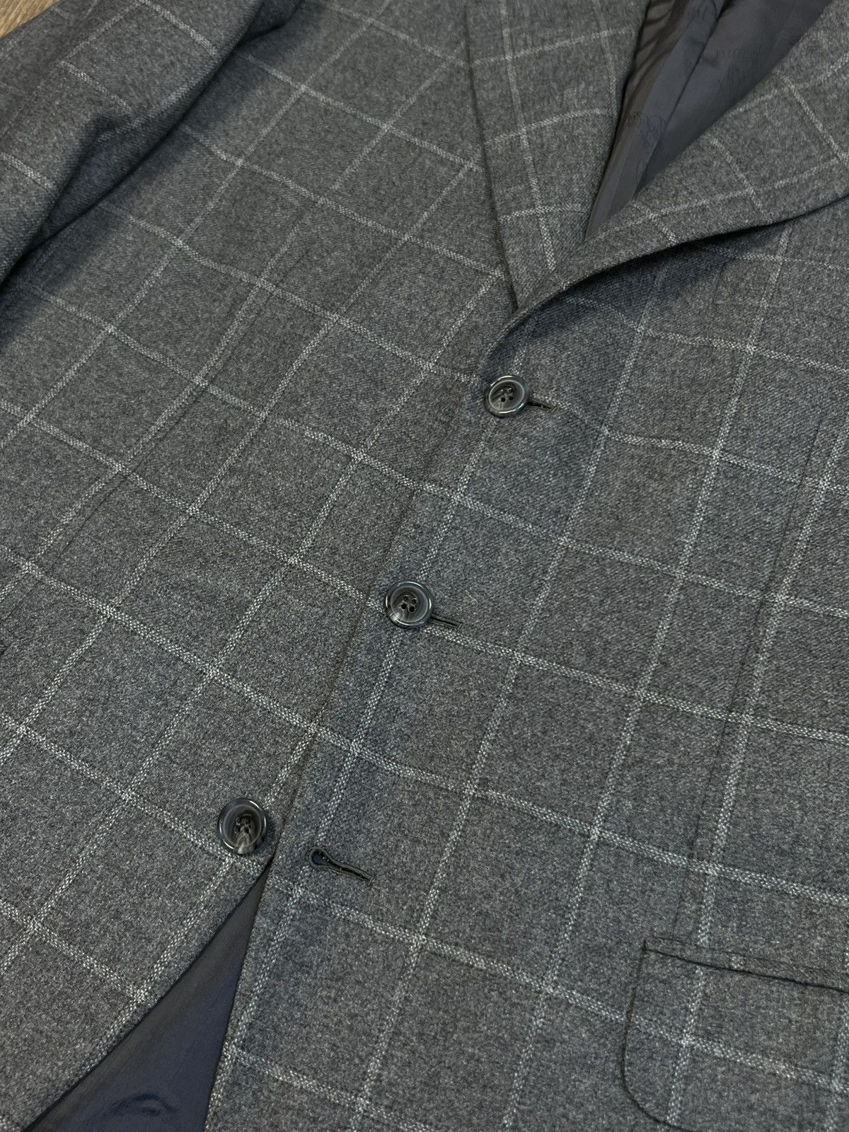 Brioni Brioni Parigi Checked Three Buttons Wool Grey Blazer Jacket Size 52S - 7 Thumbnail