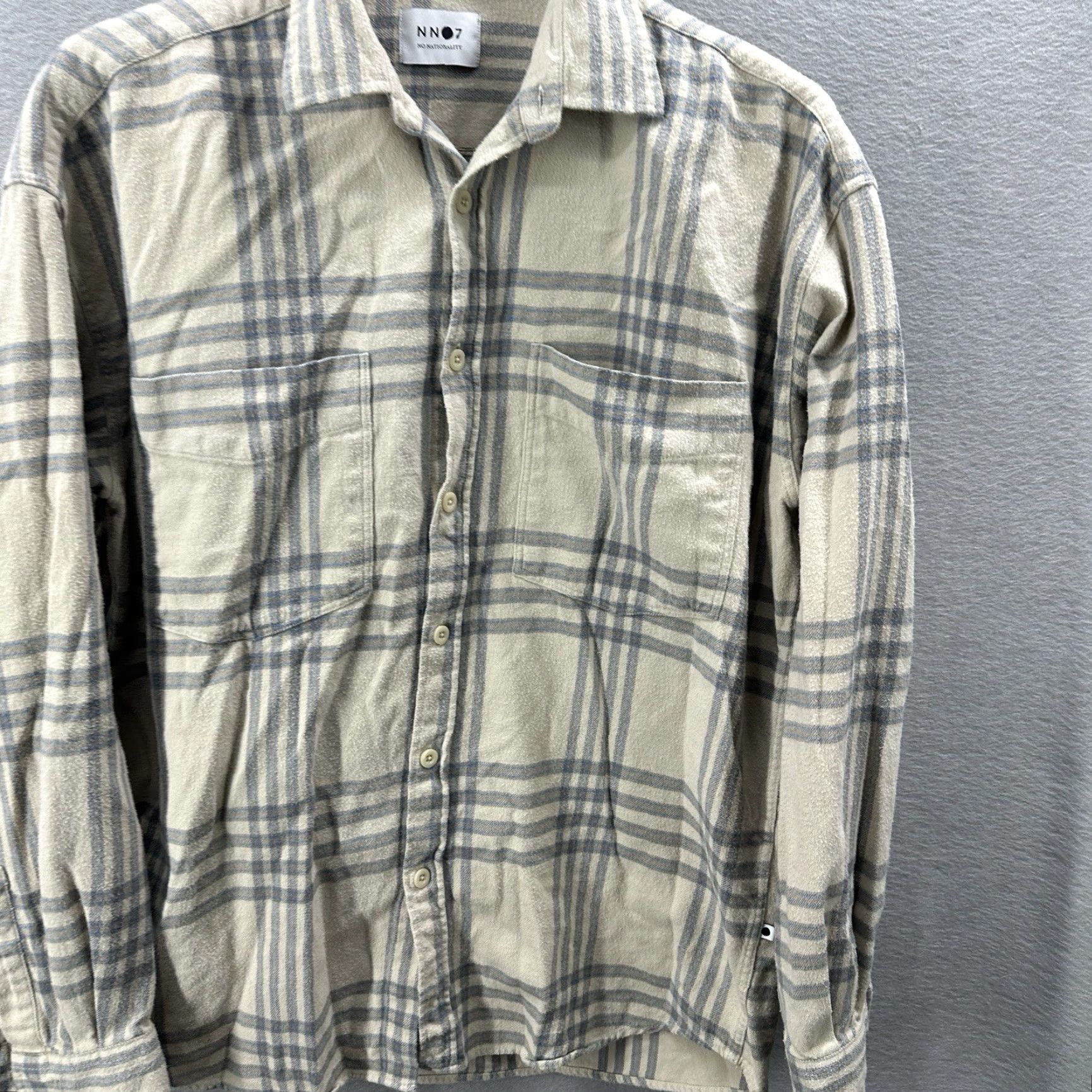 NN07 NN07 Beige Button-Up Shirt Mens Medium Long Sleeve Flannel Plaid Casual Workwear Size US M / EU 48-50 / 2 - 4 Thumbnail