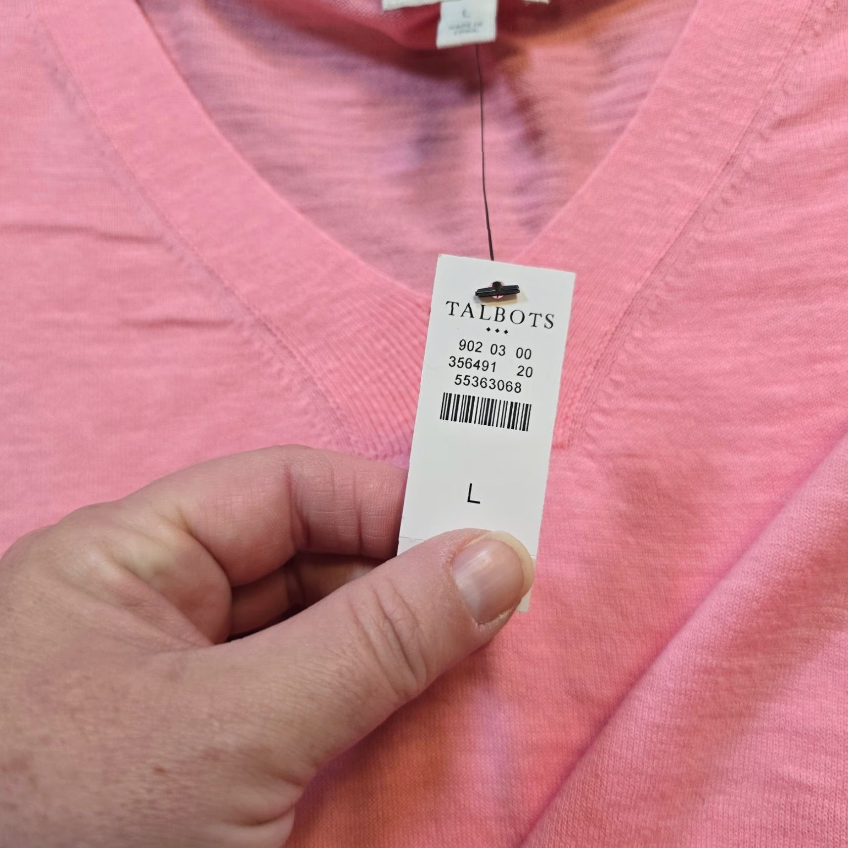 Talbots Talbots Sweater Womens Large Pink V-Neck Long Sleeve Lightweight Casual Basic Pullover Knit Classic Size L / US 10 / IT 46 - 4 Thumbnail