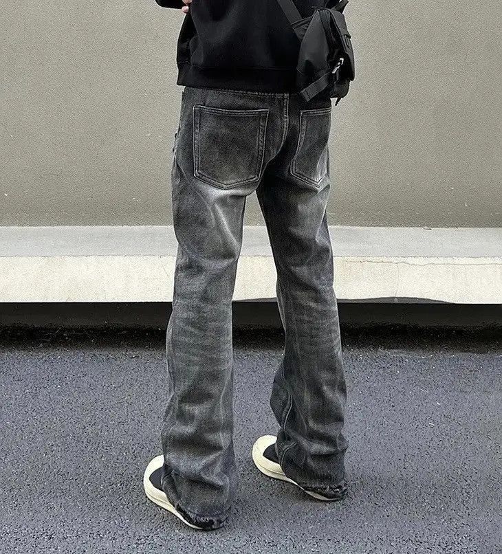 Japanese Brand Black Ripped Straight Leg Jeans Size US 32 / EU 48 - 4 Thumbnail