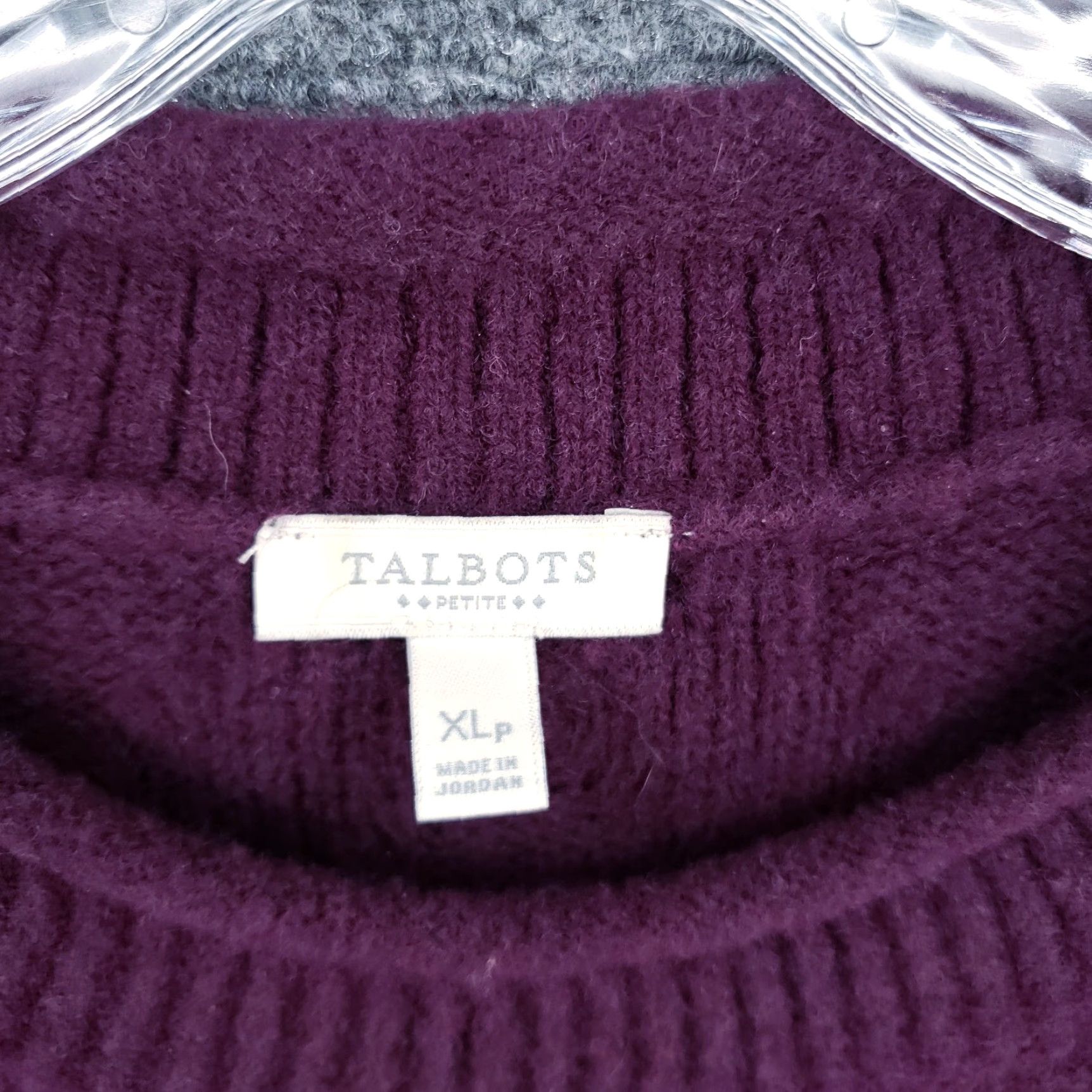 Talbots Talbots Sweater Womens XLP Purple Cable-Knit Wool Blend Crew Neck Pullover All Seasons Ladies Petite 70s? Size XL / US 12-14 / IT 48-50 - 7 Thumbnail