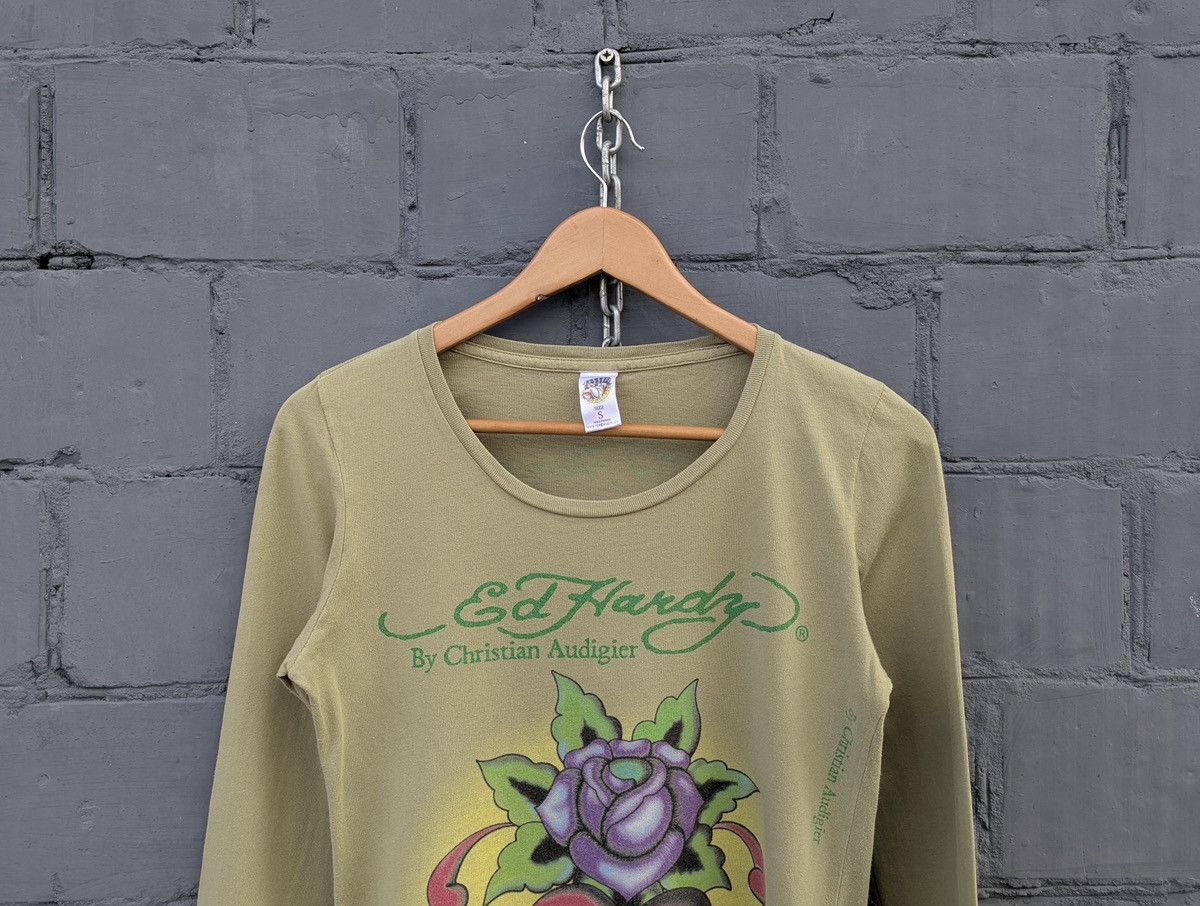 Ed Hardy Vintage Ed Hardy by Christian Audigier Longsleeve Shirt Size S / US 4 / IT 40 - 4 Thumbnail