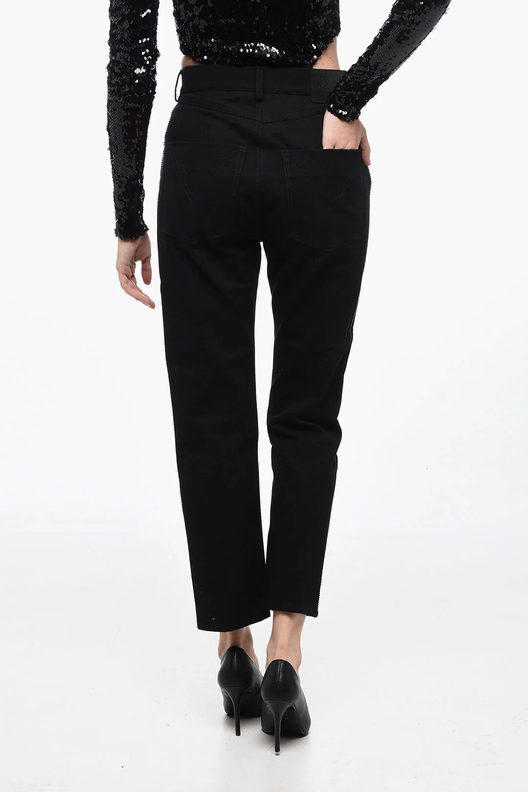 Max Mara og1mm0426 Straight Fit Jeans in Black Size 27" / US 4 / IT 40 - 2 Thumbnail