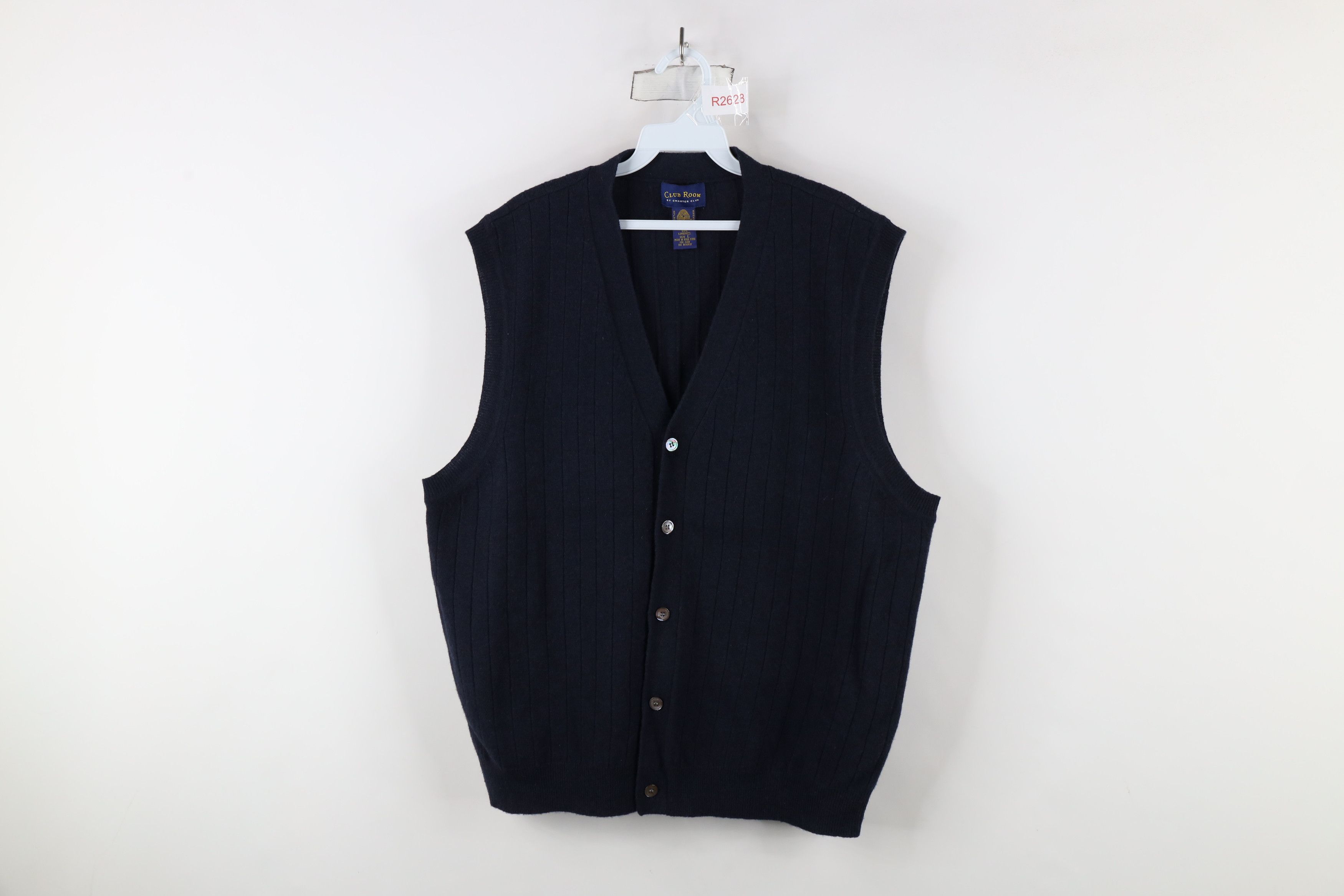 Vintage Vintage 90s Streetwear Lambswool Knit Sweater Vest Blue Size US L / EU 52-54 / 3 - 1 Thumbnail