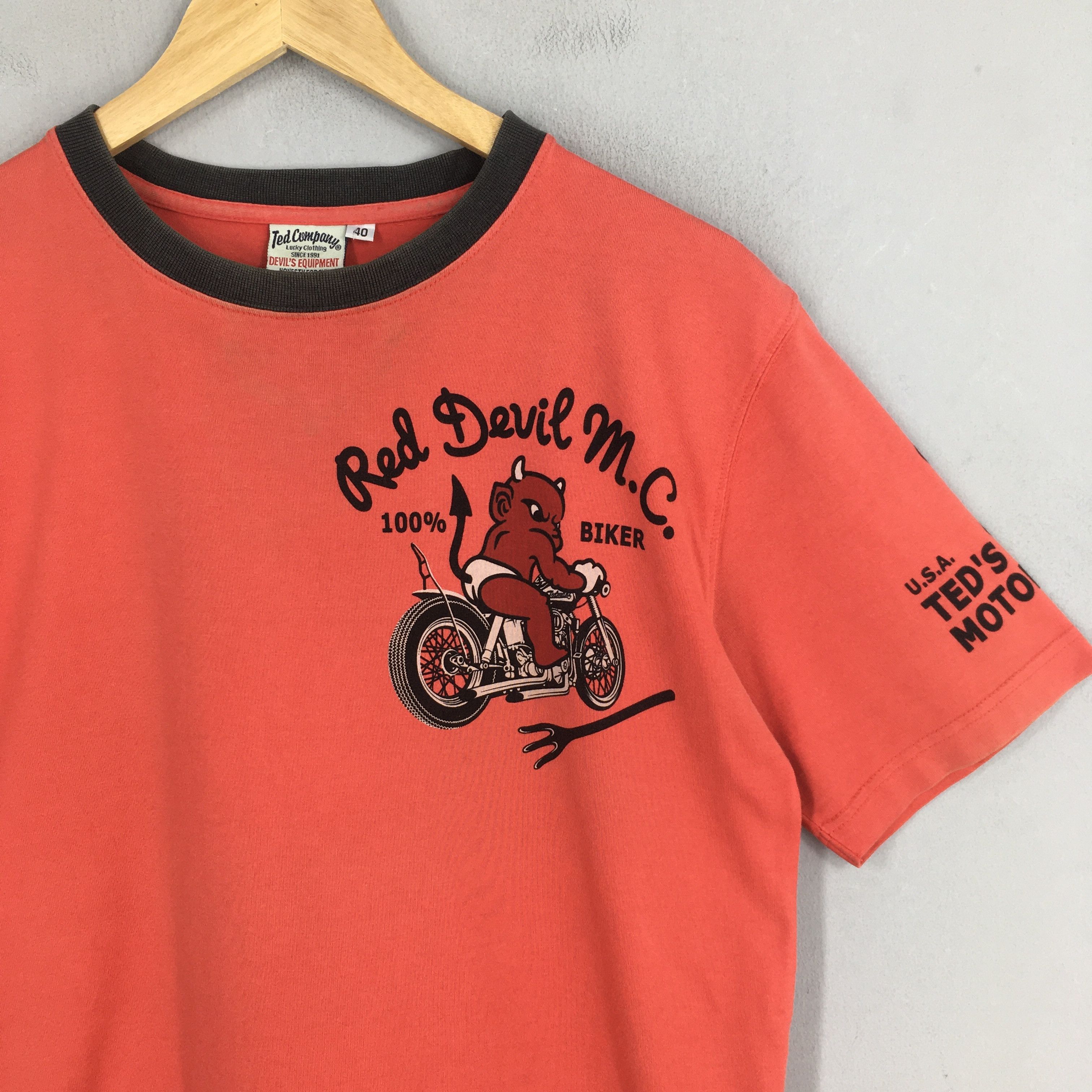 Other Ted Company Angry Teddy Red Devil M.C. Bikers T shirt S Size US S / EU 44-46 / 1 - 2 Thumbnail
