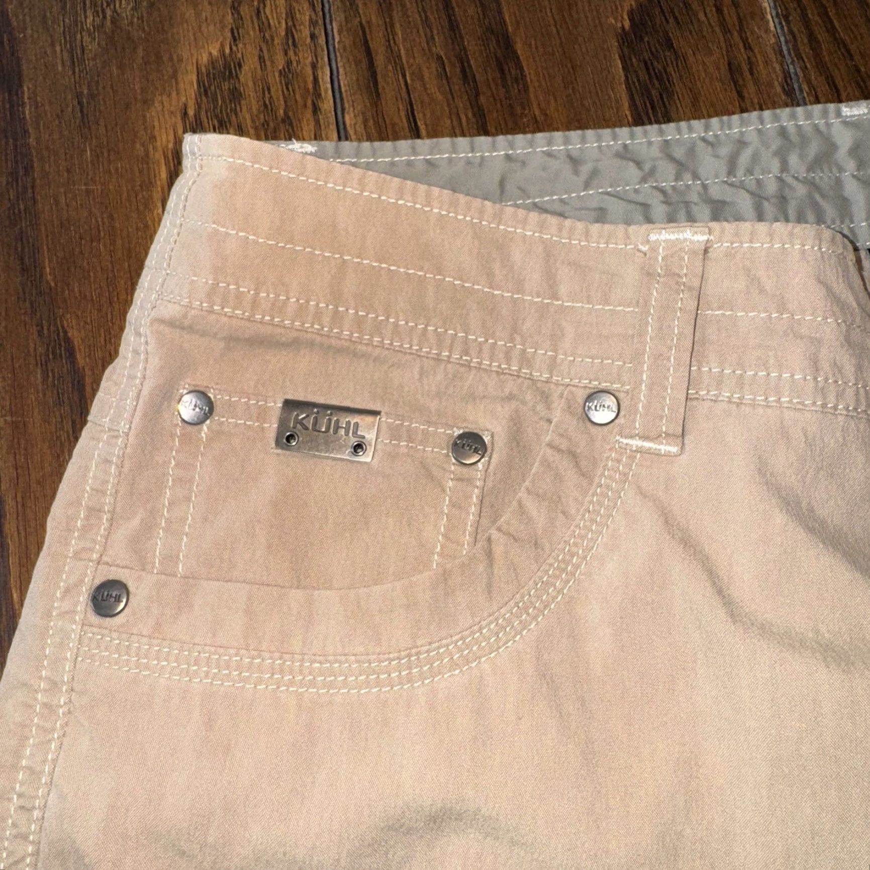 Vintage Kuhl Pants Mens 34x32 Beige Outdoor Hiking Vented Cargo Pants Size US 34 / EU 50 - 3 Thumbnail