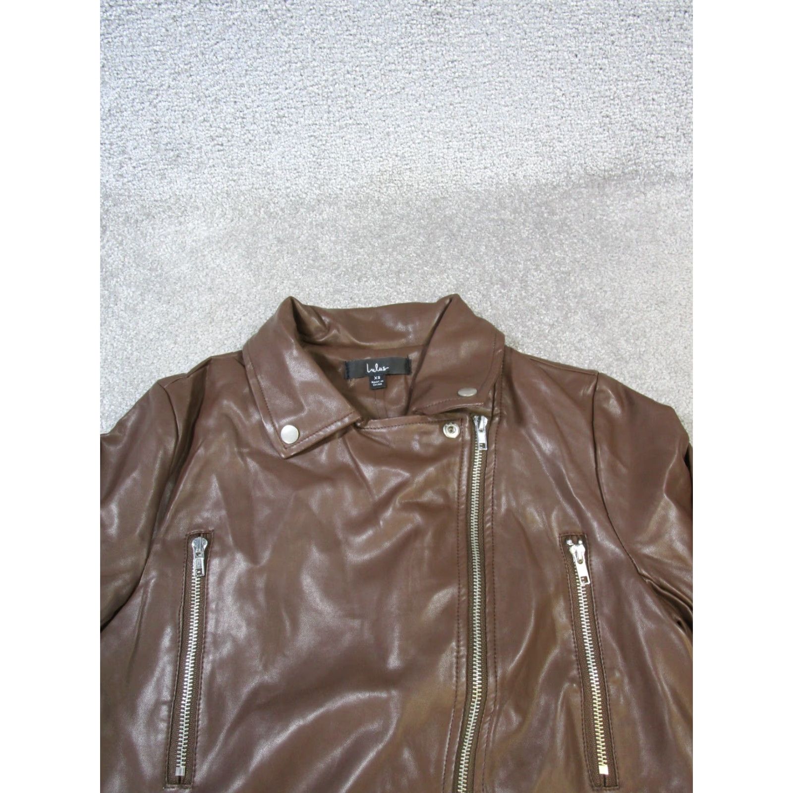 Lulus Lulus Jacket Womens XS Brown Faux Leather Size XS / US 0-2 / IT 36-38 - 2 Thumbnail